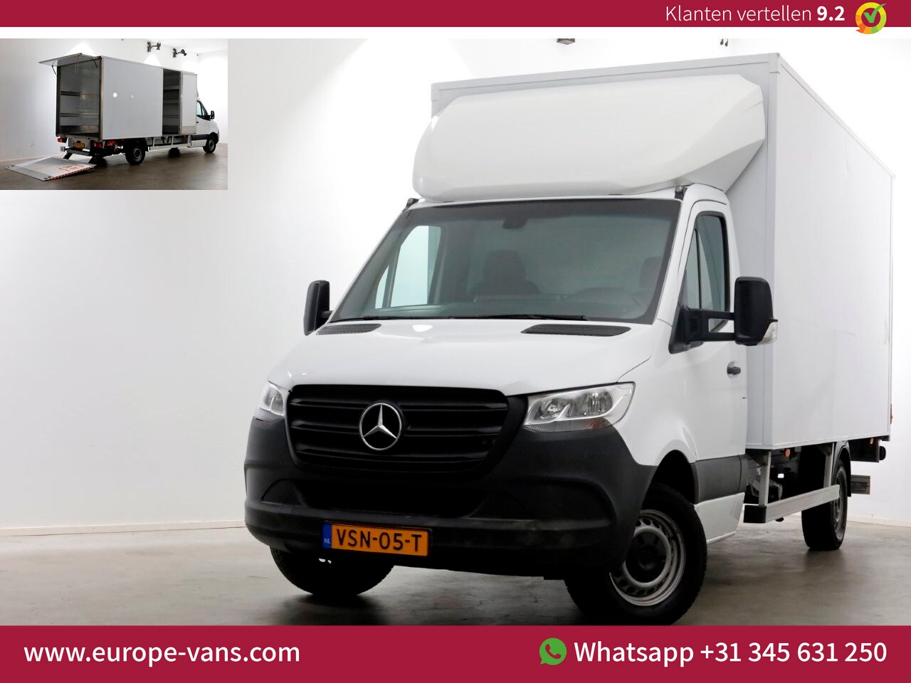 Mercedes-Benz Sprinter - 315 CDI 150pk 9G Automaat Bakwagen met laadklep en zijdeur 1.000kg laden 11-2022 - AutoWereld.nl
