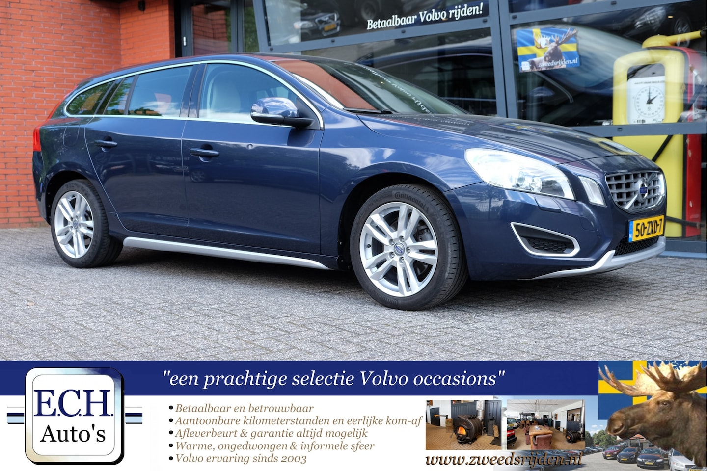 Volvo V60 - 2.0 D4 163 pk Aut. 5-cilinder, Leer, Xenon, Trekhaak, Stoelverwarming - AutoWereld.nl