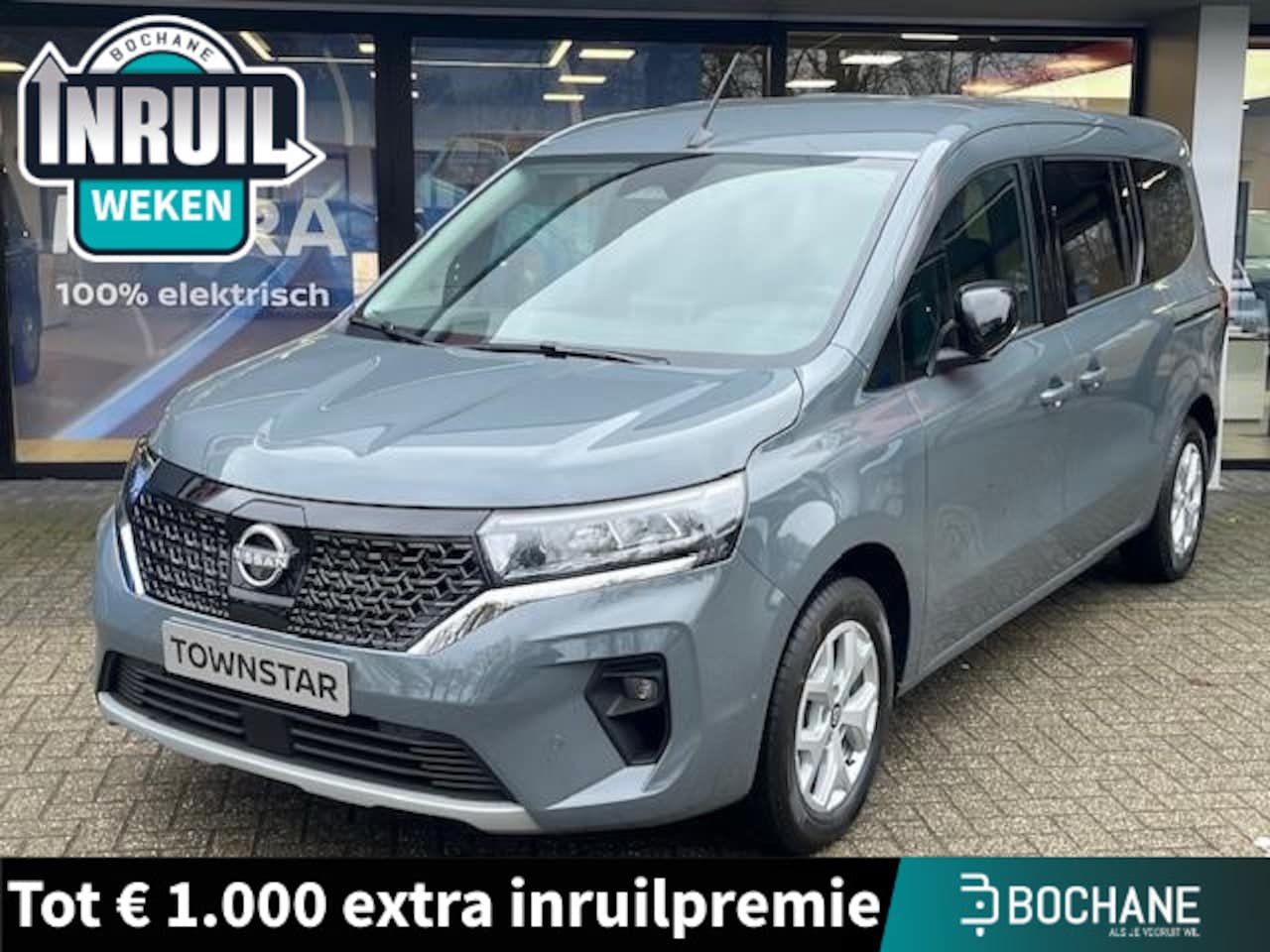 Nissan Townstar Evalia - N-connecta NIEUW UIT VOORRAAD LEVERBAAR | 1500 KG trekgewicht | 100% elektrisch | Parkeers - AutoWereld.nl