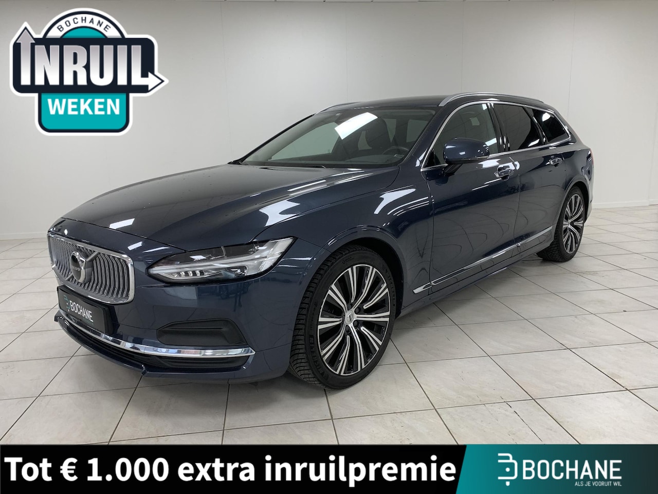 Volvo V90 - 2.0 B4 Inscription UITKLAPBARE TREKHAAK | ACHTERUITRIJCAMERA | NAVIGATIE | LEDEREN BEKLEDI - AutoWereld.nl