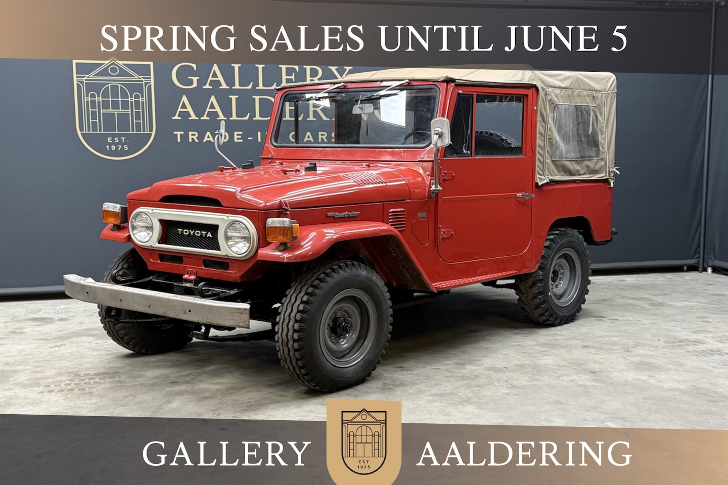 Toyota Land Cruiser - FJ40 (Petrol) Vinyl Top PRICE REDUCTION "Freeborn Red" In its original condition and in go - AutoWereld.nl