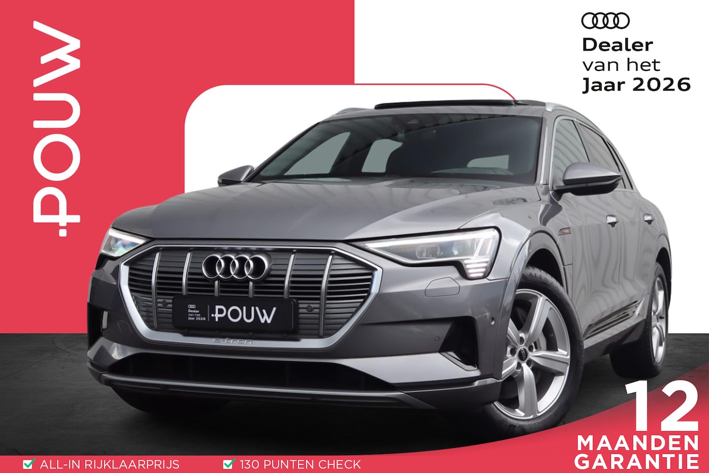 Audi e-tron - 55 quattro 408pk Advanced edition Plus 95 kWh | SoH 99% | Panoramadak | Leder interieur | - AutoWereld.nl