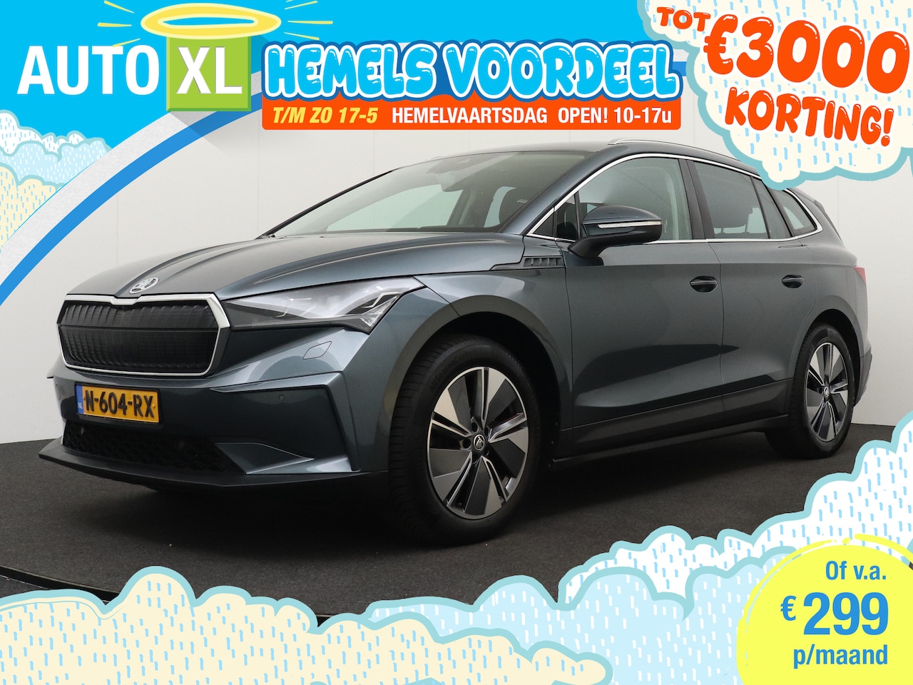 Skoda Enyaq iV - 80 91%SOH 77 kWh Sport H-Leder Sportstoel Camera Matrix-LED+ - AutoWereld.nl