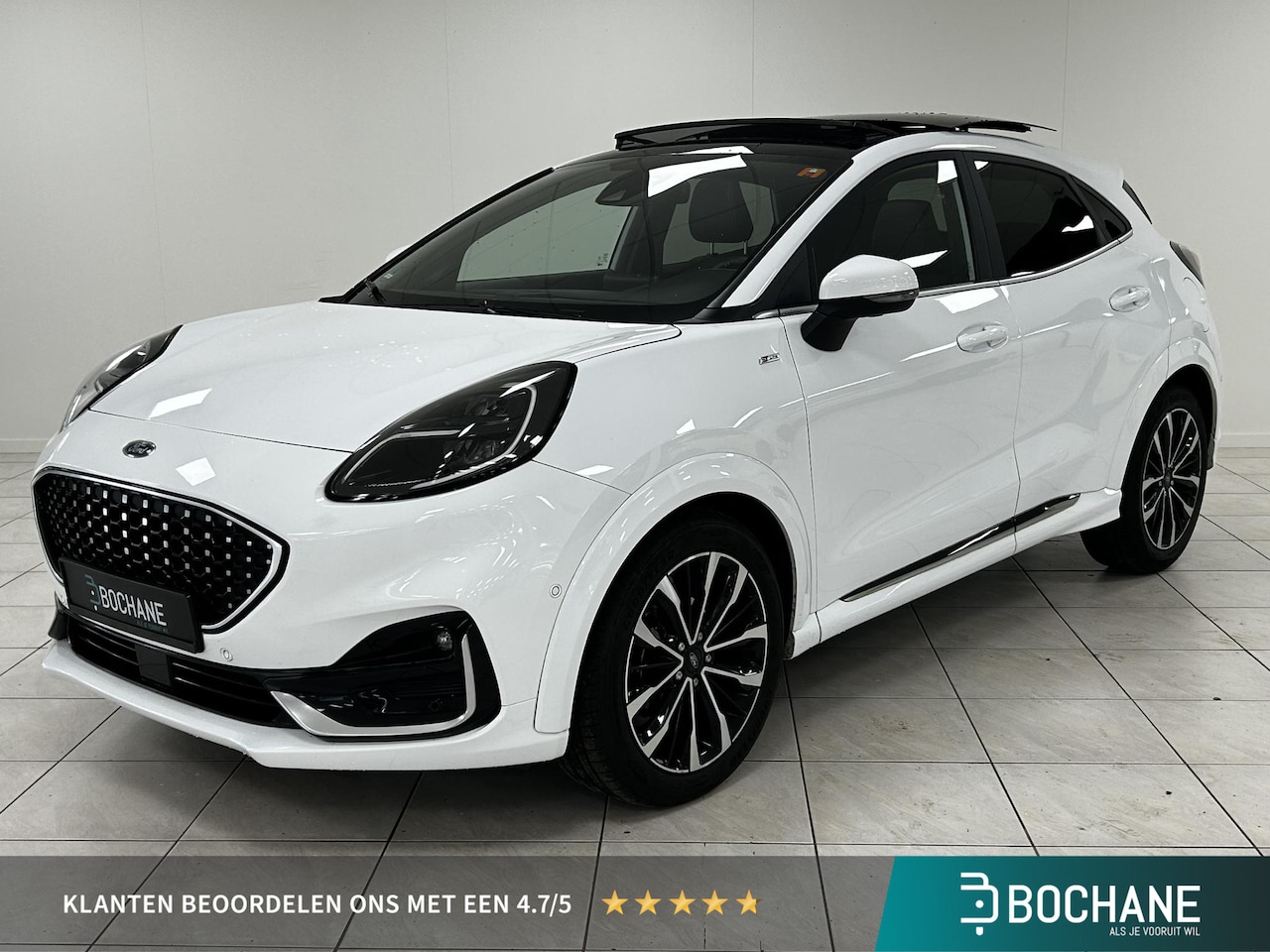 Ford Puma - 1.0 EcoBoost Hybrid ST-Line Vignale ELEKTRISCH PANORAMADAK | AFNEEMBARE TREKHAAK | LEDEREN - AutoWereld.nl