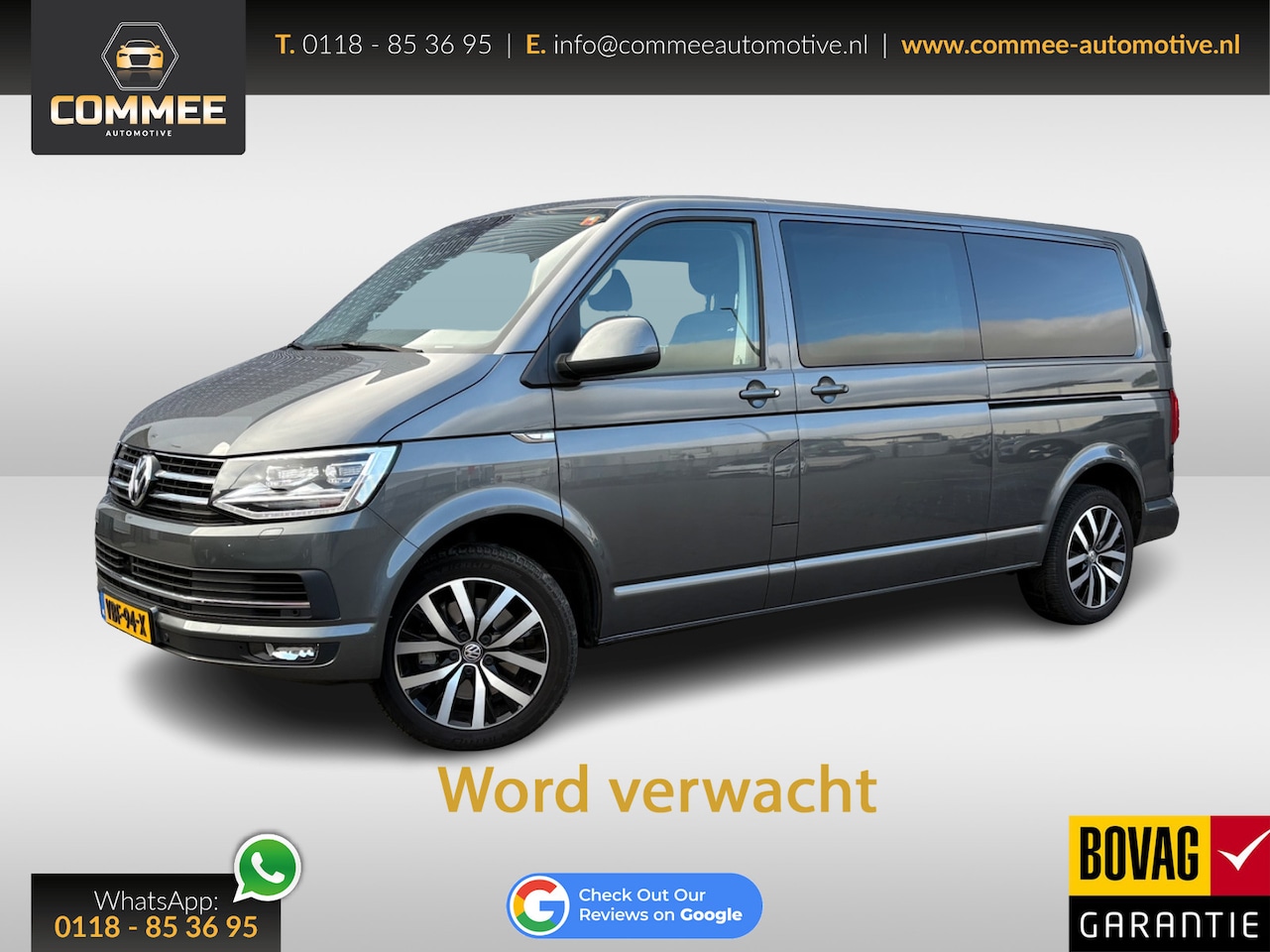 Volkswagen Transporter - 2.0 TDI L2H1 DC Highline DSG LED I 18Inch I 2x schuifdeur - AutoWereld.nl