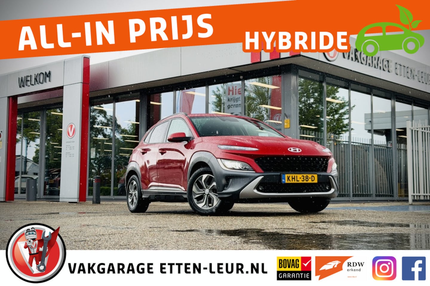 Hyundai Kona - 1.6 GDI HEV Fashion | HUD | LEDER | STOELVERWARMING - AutoWereld.nl