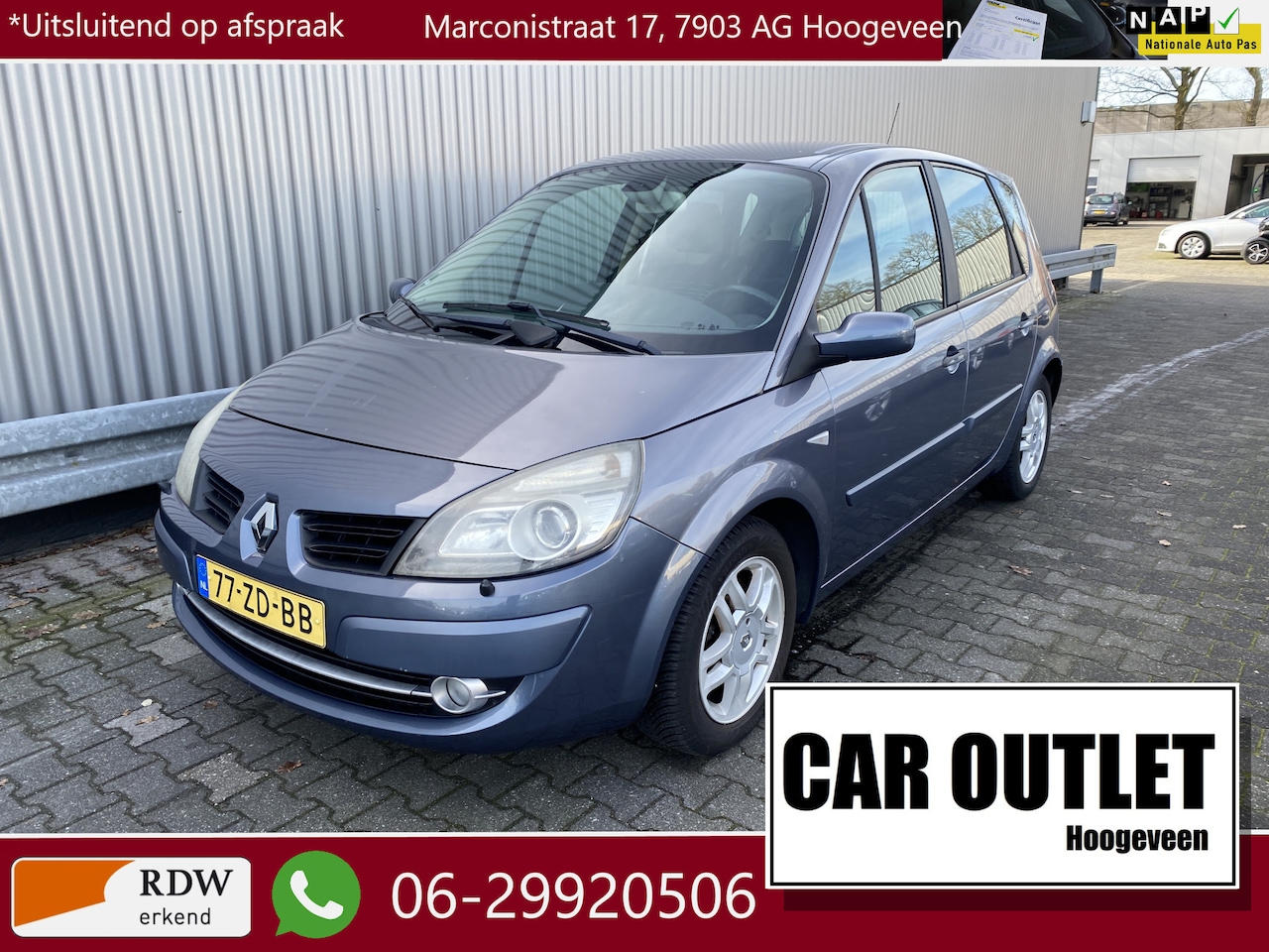 Renault Scénic - 2.0-16V Tech Line AUTOMAAT, Leer, Clima, Navi, CC, PDC, LM, Trekh, nw. APK – Inruil Mogeli - AutoWereld.nl