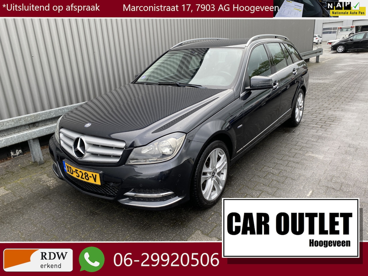 Mercedes-Benz C-klasse Estate - 180 Business Class 125! Avantgarde AUTOMAAT, Leer/Stof, Navi, CC, Clima, PDC, LM, Inklapba - AutoWereld.nl