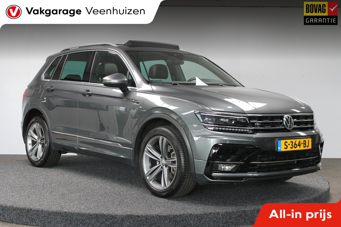Volkswagen Tiguan - 2.0 TSI 4Motion Highline Business R|Pano dak|Rijklaar prijs|Elek. Trekhaak|Carplay|Navi| - AutoWereld.nl