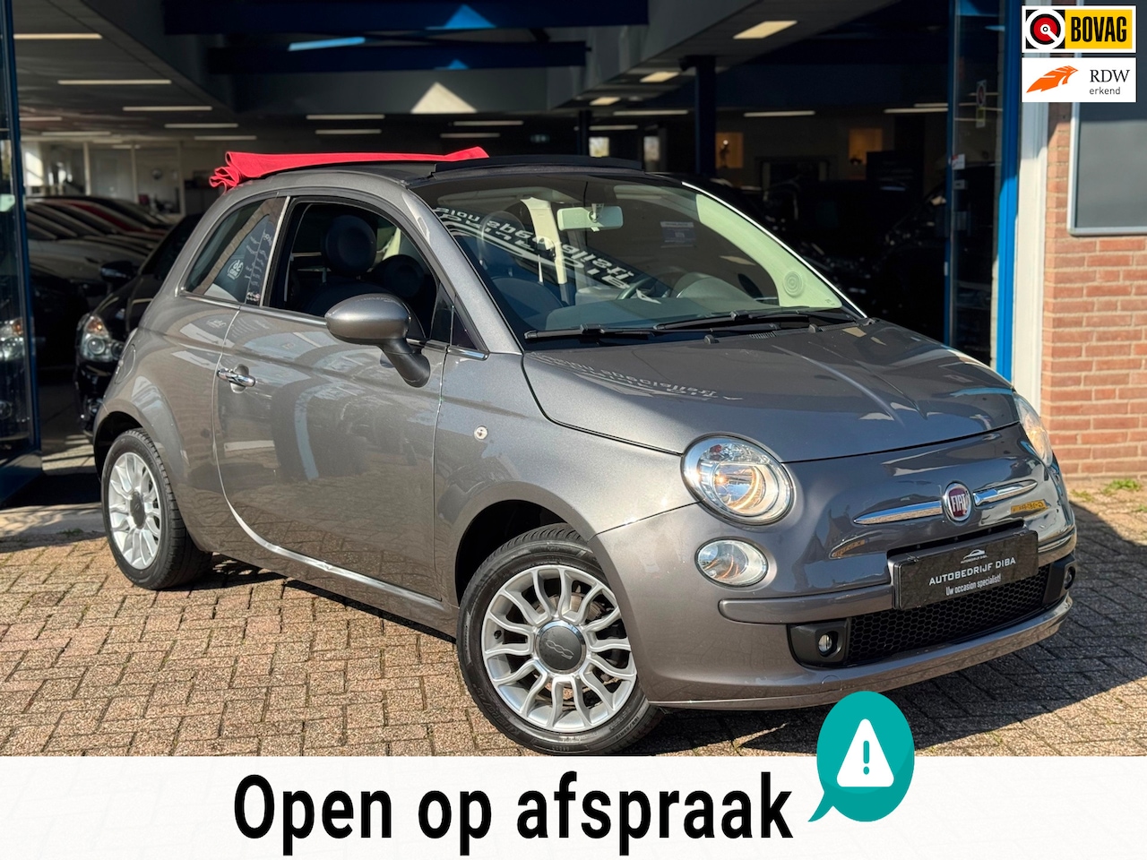Fiat 500 C - 1.2 Lounge Cabrio 2013 Grijs AIRCO APK NAP! - AutoWereld.nl