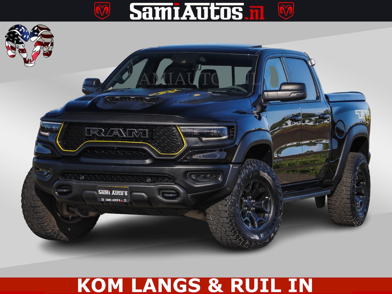 Dodge Ram Pick Up - TRX HELLCAT | 6.2 V8 712PK SUPERCHARGER | FULLY LOADED | CARBON | BLACK ON BLACK | CREW CA - AutoWereld.nl