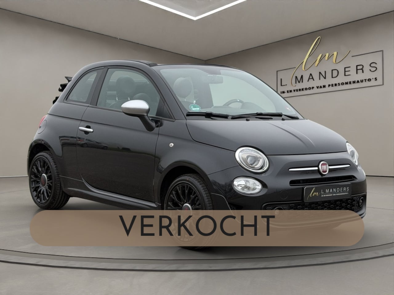 Fiat 500 C - 1.0 Hybrid Rockstar 2021 ZWART | Cabriolet | Leder | Sport - AutoWereld.nl