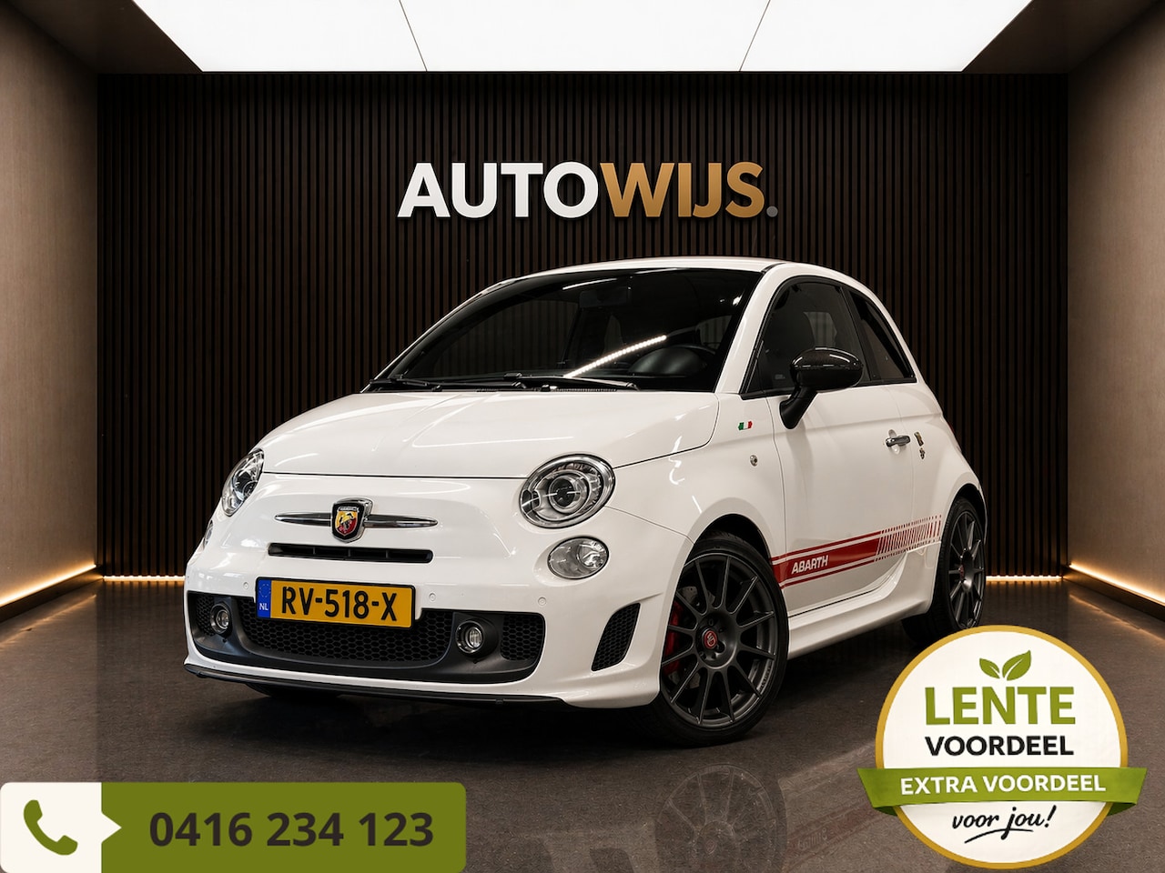 Fiat 500 Abarth - 1.4 T-Jet Turismo|LEDER|161PK|NAVI|INTERSCOPE|PDC - AutoWereld.nl