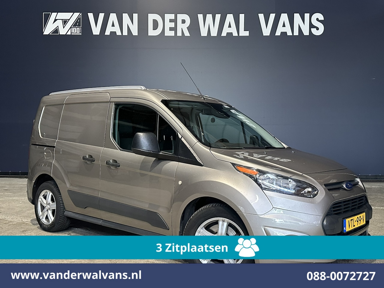 Ford Transit Connect - 1.5 TDCI L1H1 Euro6 Airco | 3-Zits | 2x Zijdeur | Trekhaak | L&M Velgen | Verwarmde Voorru - AutoWereld.nl