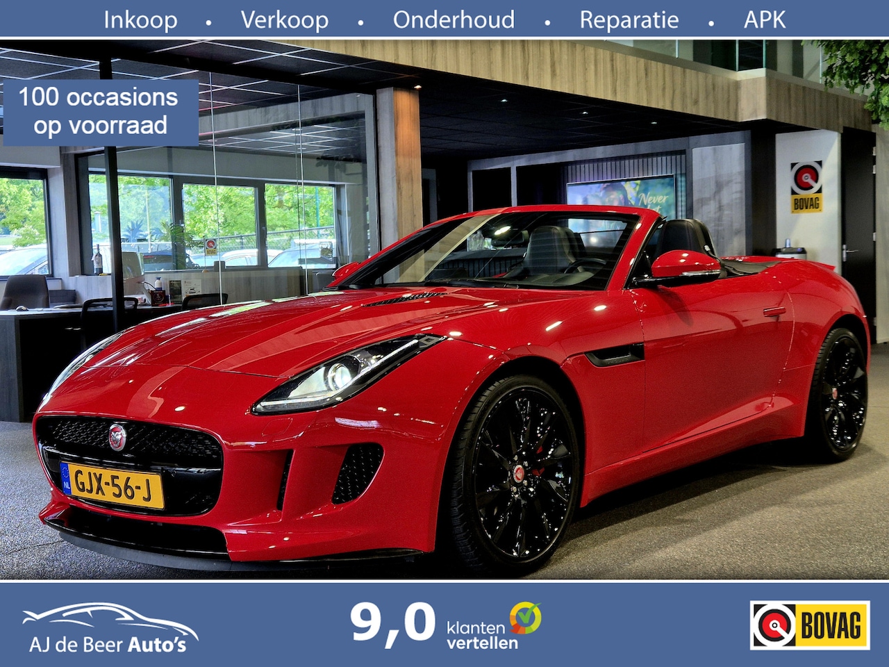 Jaguar F-type - 3.0 V6 Convertible Navi | LED-Xenon | Volleder | Sensoren - AutoWereld.nl