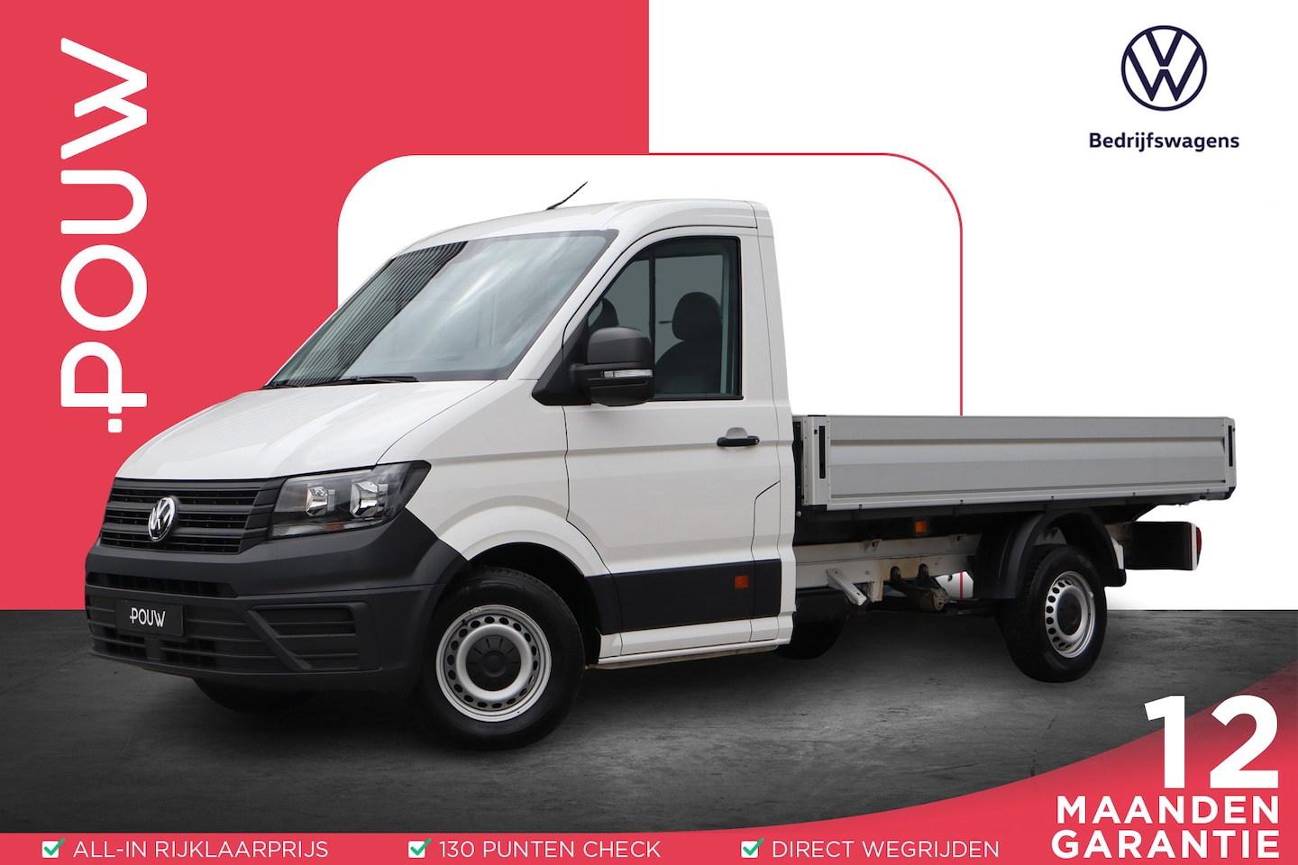 Volkswagen Crafter - Pickup 2.0 TDI 140pk | Handgesch. | L3 | Airco | Bijrijdersbank | Cruise Control - AutoWereld.nl