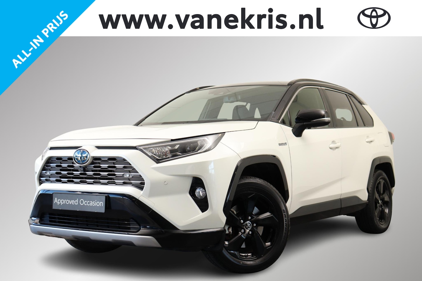 Toyota RAV4 - 2.5 Hybrid Bi-Tone 2.5 Hybrid Bi-Tone, 360 Camera, Trekhaak, Keyless, Reserve Wiel, JBl, BSM! - AutoWereld.nl