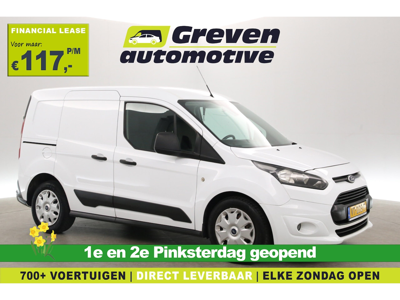 Ford Transit Connect - 1.6 TDCI | Airco | Cruise | 3 Zits | Camera | Trekhaak | Navi | Parkeersens. - AutoWereld.nl