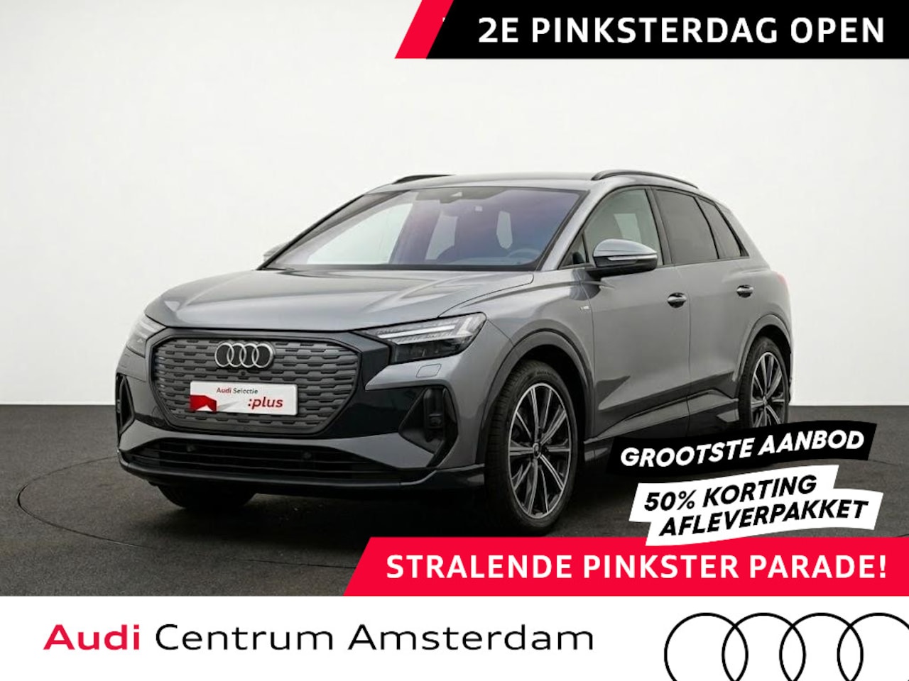 Audi Q4 e-tron - 40 Launch edition S Competition 77 kWh 204pk | Panoramadak | Elektrisch verstelbare stoele - AutoWereld.nl