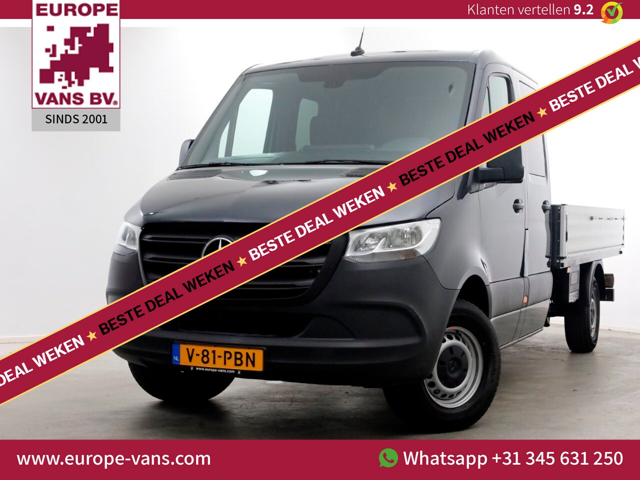 Mercedes-Benz Sprinter - 317 CDI 170pk 9G Automaat D.C. Open Laadbak Trekhaak 3500kg 02-2023 - AutoWereld.nl