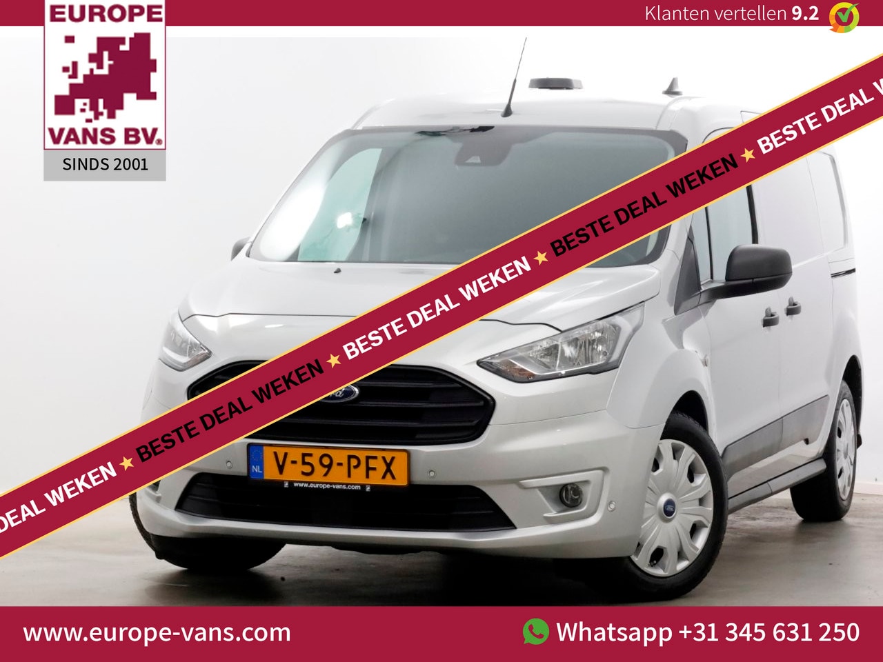 Ford Transit Connect - 1.5 EcoBlue 100pk Automaat L2 Trend ACC/Camera/3Pers./2x Schuifdeur 05-2024 - AutoWereld.nl