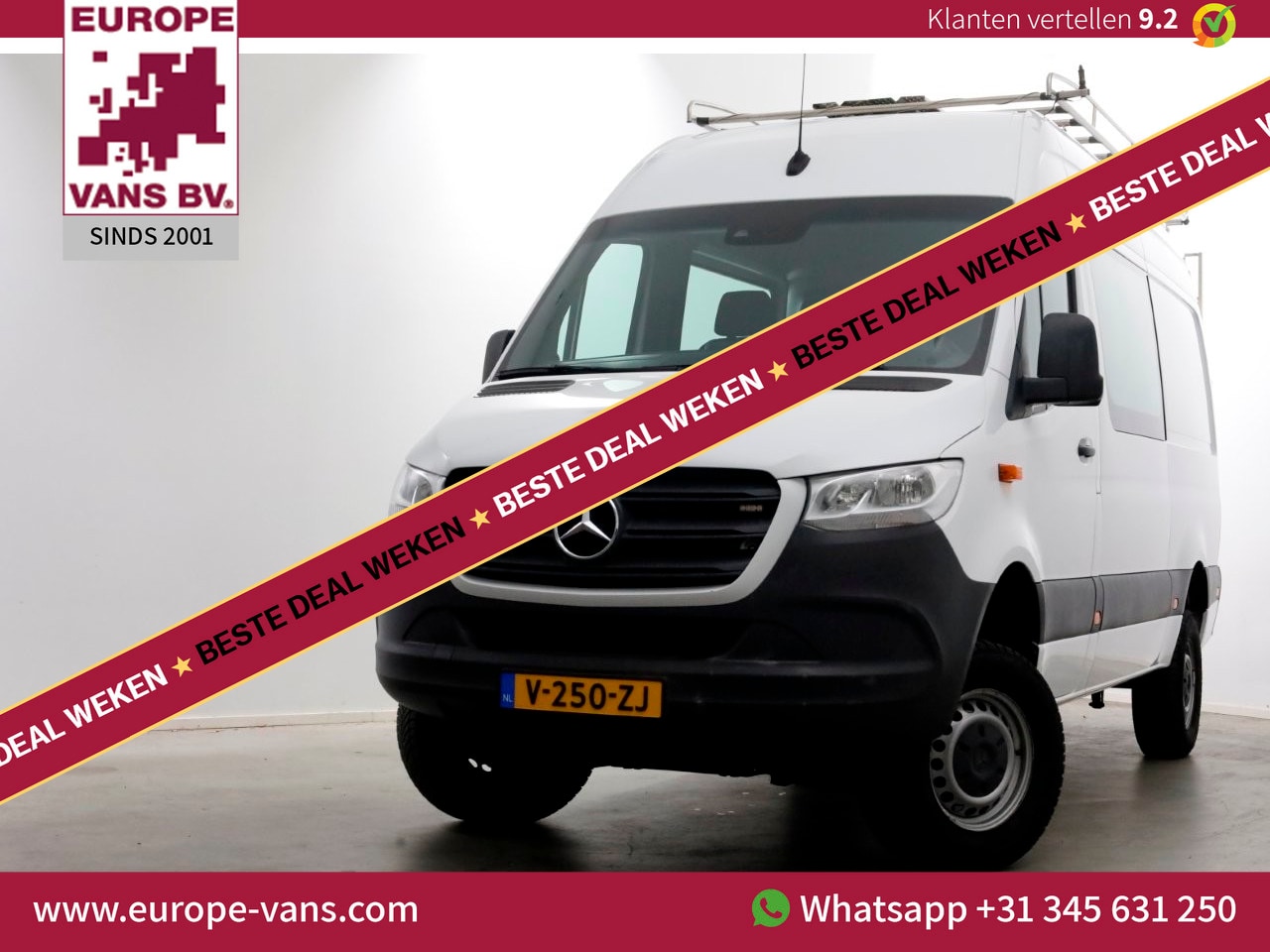 Mercedes-Benz Sprinter - 314 CDI 143pk E6 L2H2 4x4 ZG1 D.C. Airco/Navi/Trekhaak 2800kg 05-2019 - AutoWereld.nl
