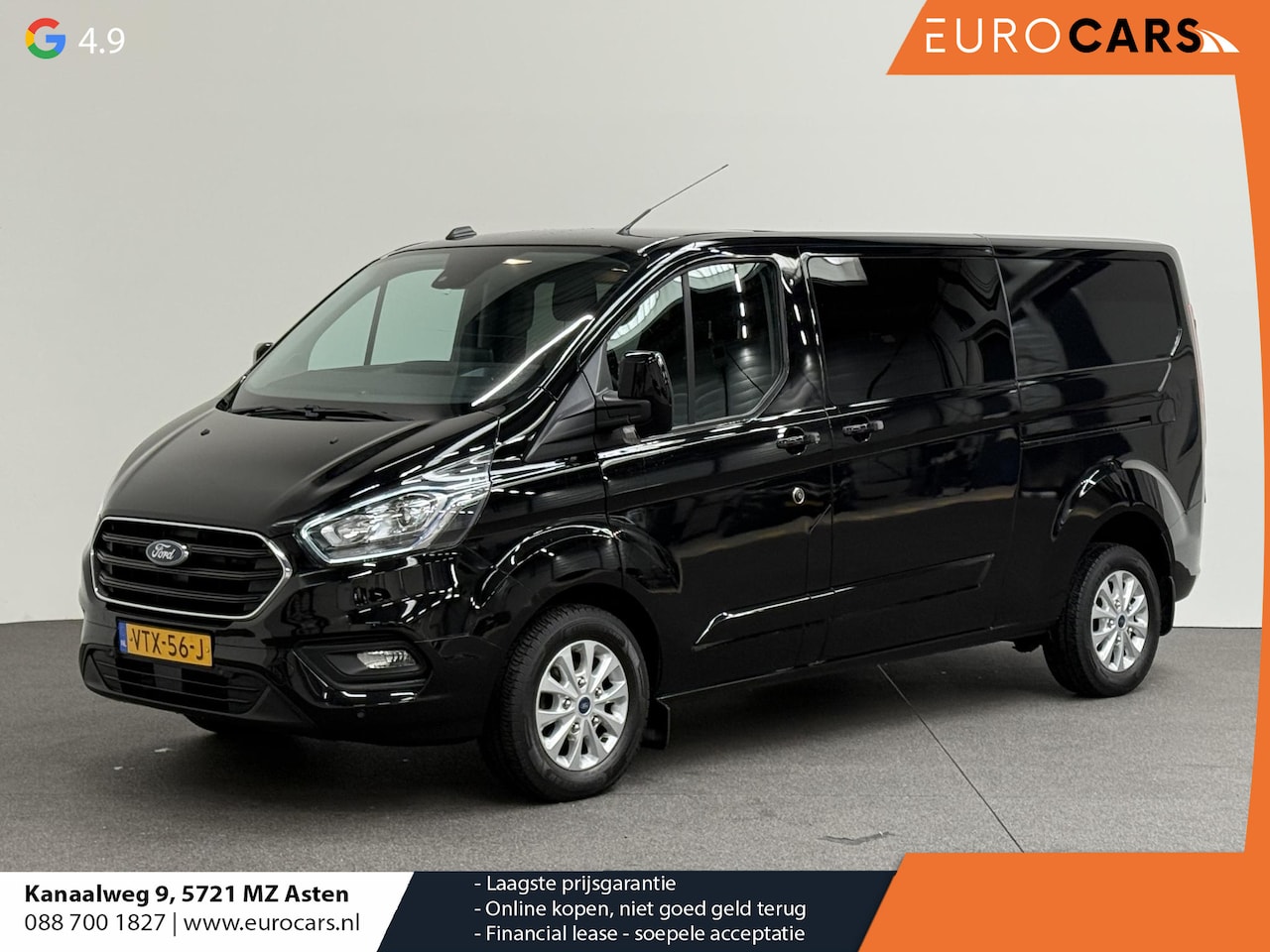 Ford Transit Custom - 300 2.0 TDCI L2H1 Limited Dubbele cabine Navi Airco 2 Schuifdeuren Trekhaak PDC Camera Car - AutoWereld.nl