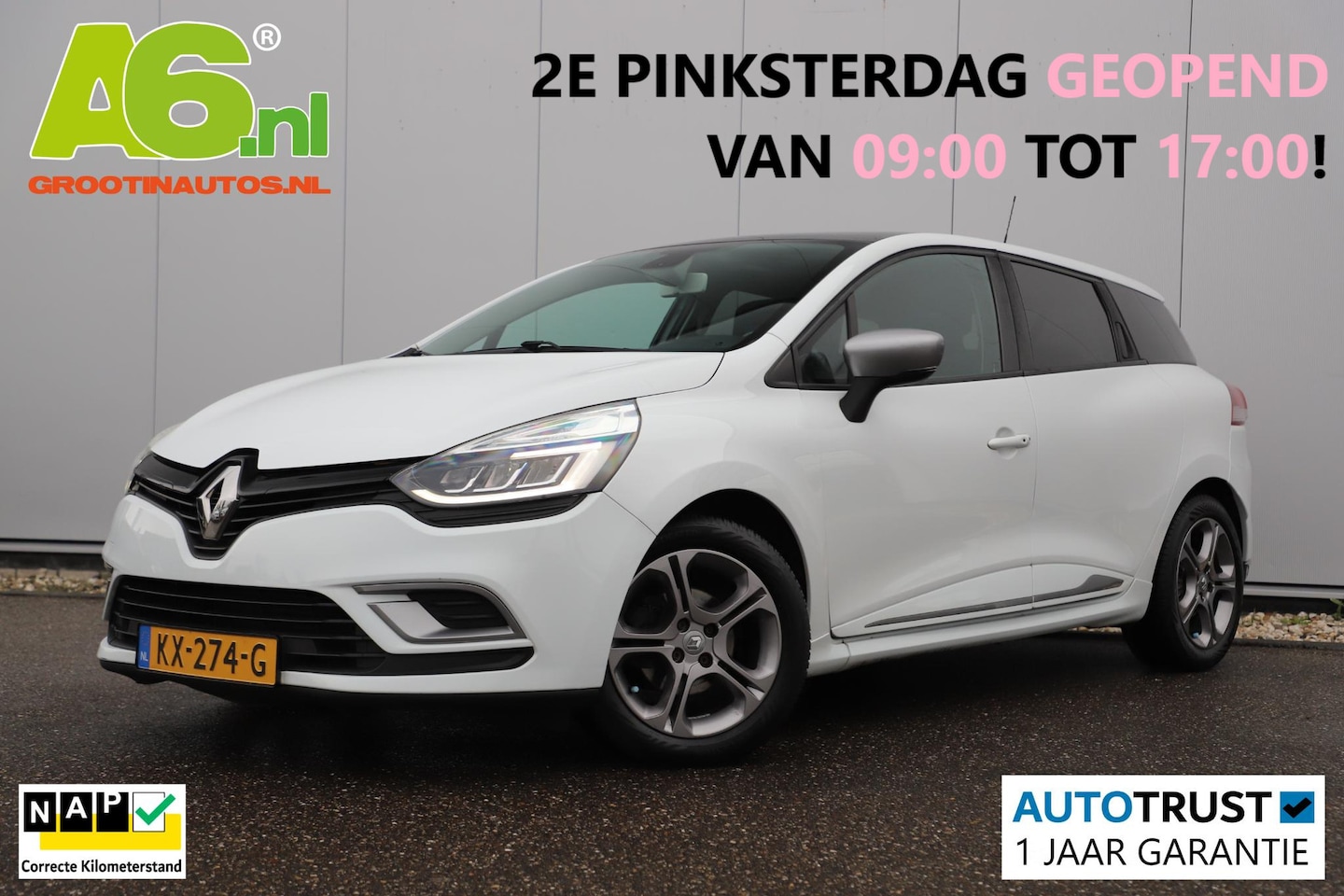 Renault Clio Estate - 1.5 dCi GT-Line 110PK 6-Bak Panoramadak Full LED Clima Cruise Navigatie Parkeersensor - AutoWereld.nl