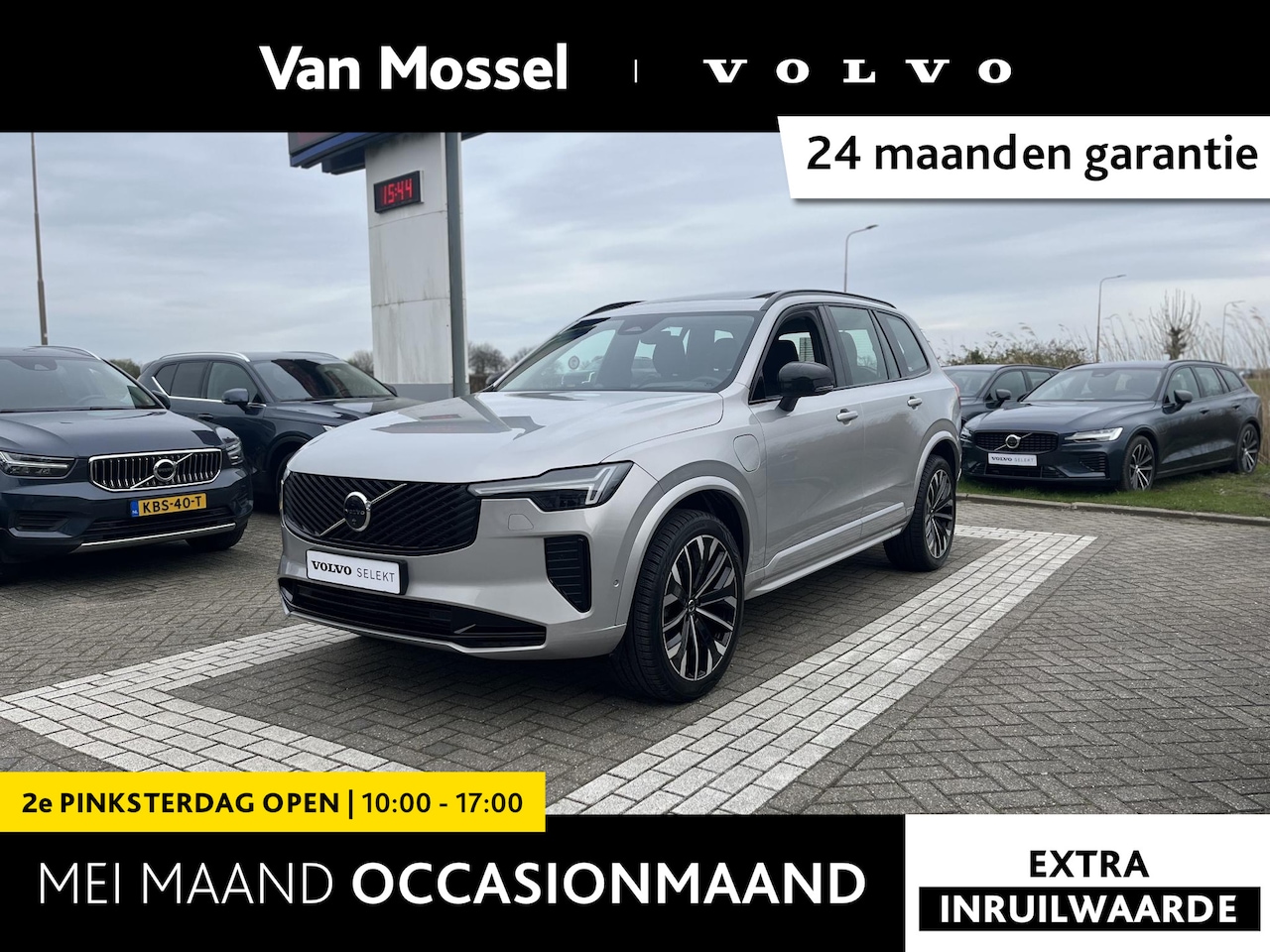 Volvo XC90 - T8 Plug-in hybrid AWD Ultra Dark | Luchtvering | Trekhaak | Massagestoelen | Bowers & Wilk - AutoWereld.nl
