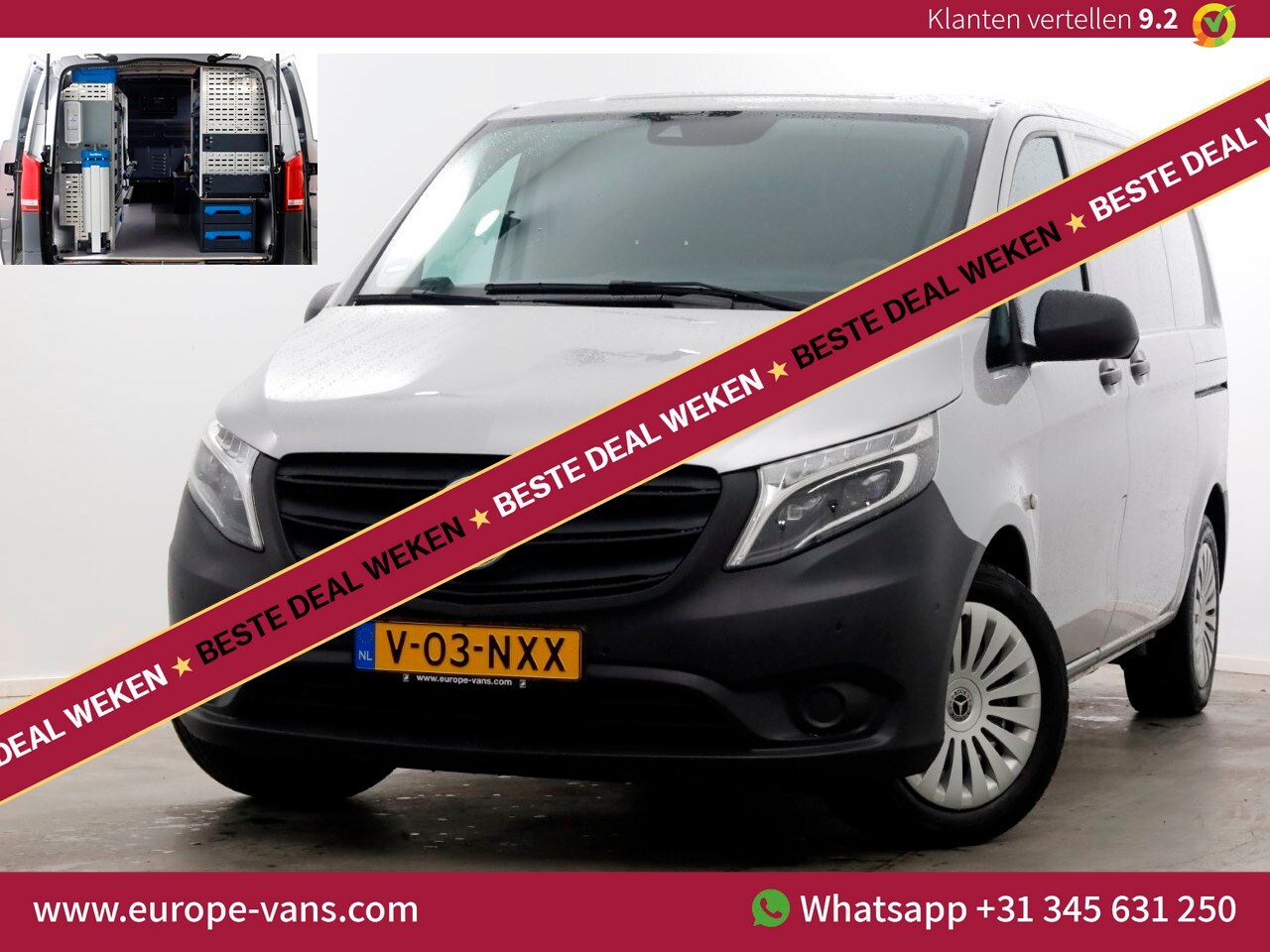 Mercedes-Benz Vito - 114 CDI 136pk Compact 9G Automaat 2x Schuifdeur/LED/Camera/Inrichting 09-2022 - AutoWereld.nl