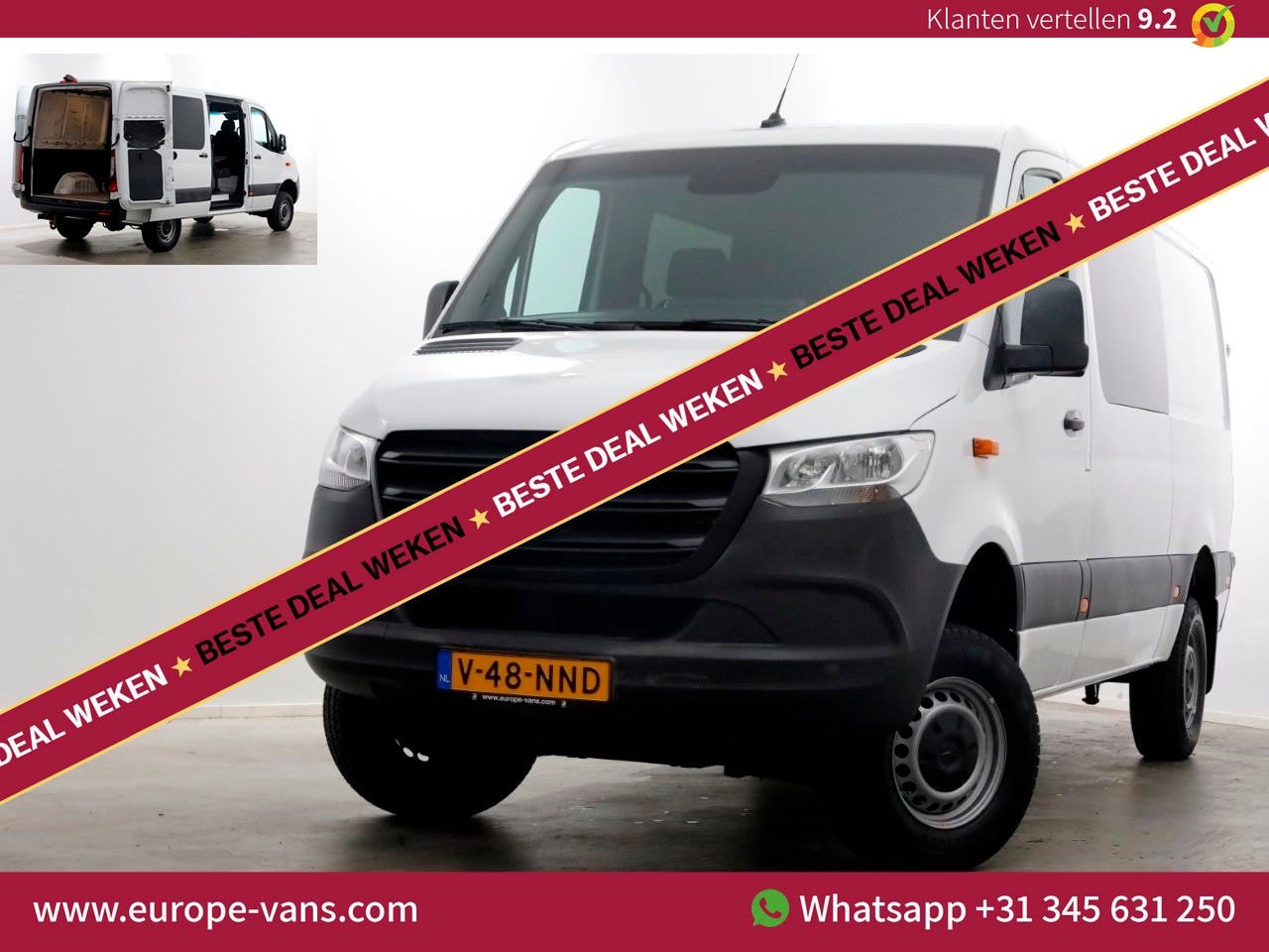Mercedes-Benz Sprinter - 316 CDI 163pk L2H1 D.C. 4x4 ZG3 Airco/Navi/Camera 08-2020 - AutoWereld.nl