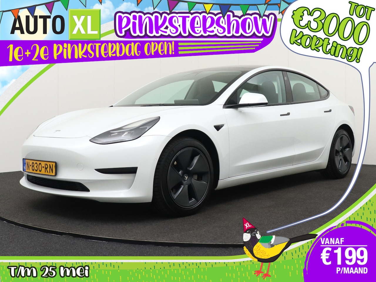 Tesla Model 3 - Plus 60 kWh (93%SOH) Autopilot Adapt.Cruise+Stuurhulp - AutoWereld.nl