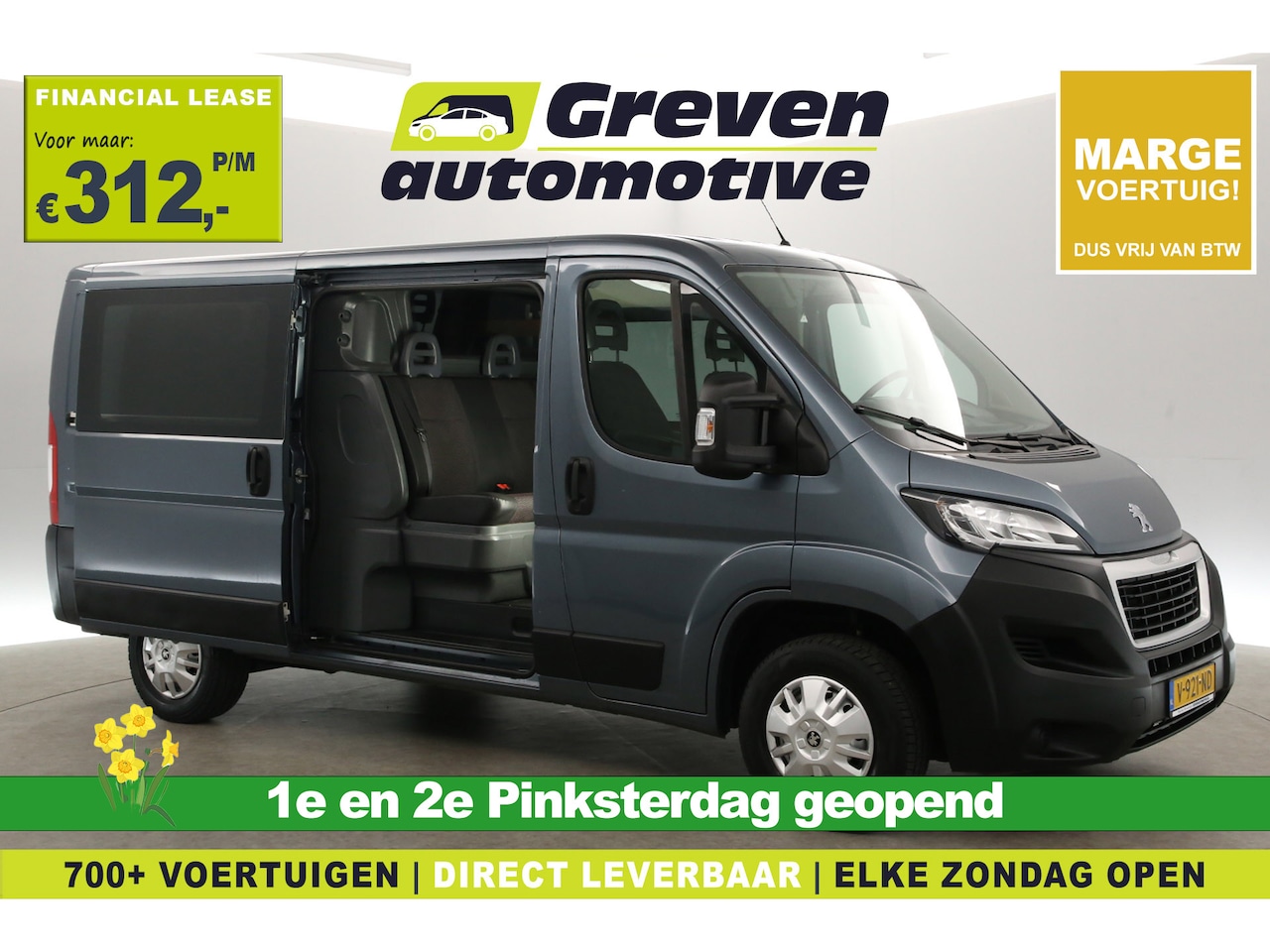 Peugeot Boxer - 2.0 BlueHDI L2H1 | Marge | Dubbele Cabine | Airco | Cruise | Camera | Trekhaak - AutoWereld.nl