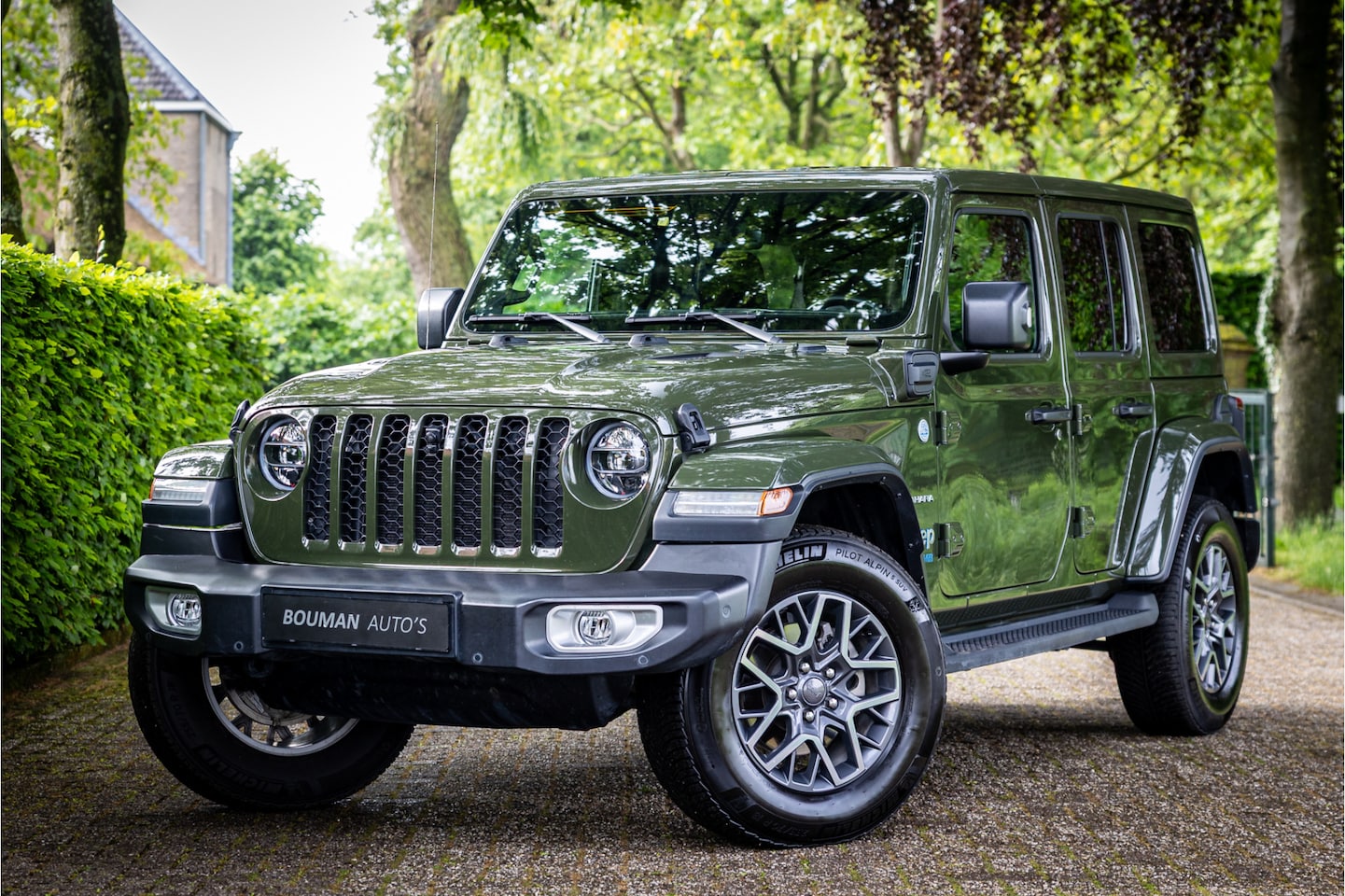 Jeep Wrangler Unlimited - 4xe 380 Sahara Sarge Green Adaptive Cruise - AutoWereld.nl