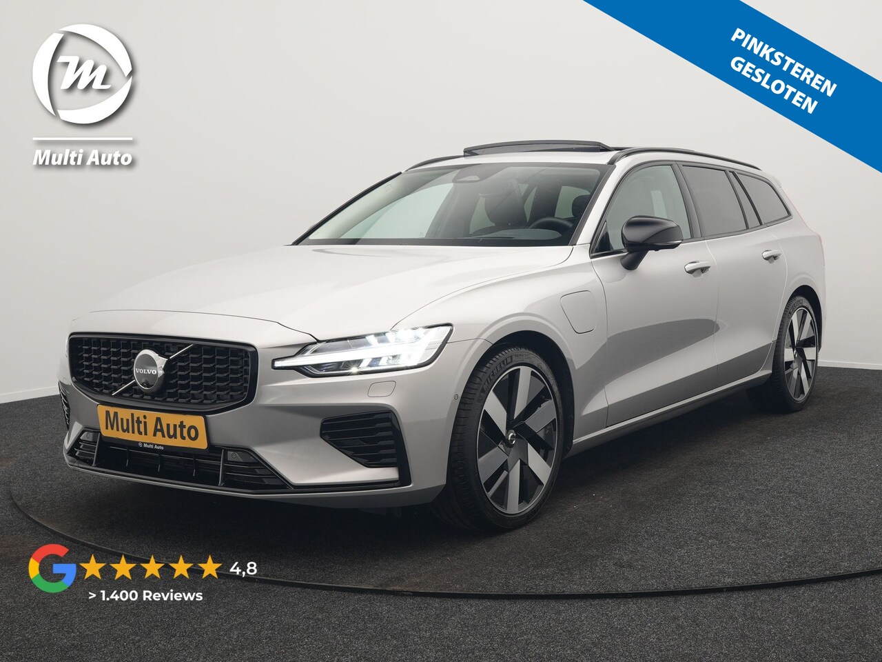 Volvo V60 - T6 Recharge AWD LONG RANGE Plus Dark PHEV 350pk Dealer O.H. | Panodak | Adaptive Cruise | - AutoWereld.nl