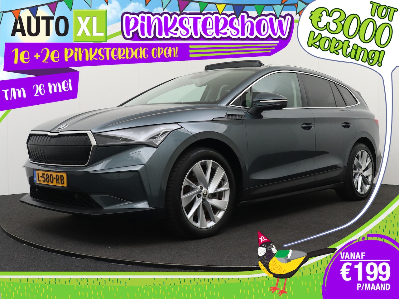 Skoda Enyaq iV - Sport 80 (94%SOH) Pano-dak H-Leder Sportstoel Camera - AutoWereld.nl