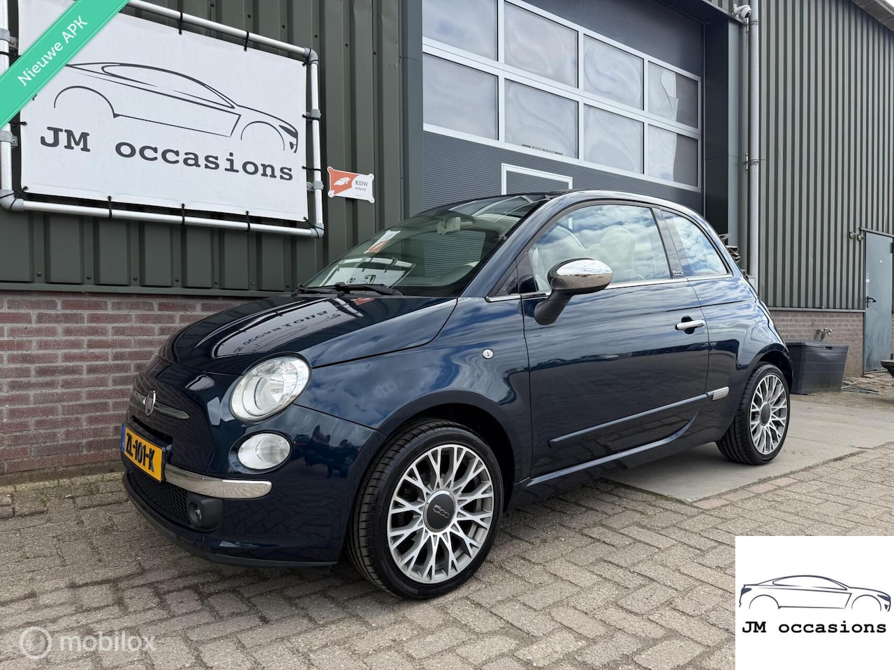 Fiat 500 - 1.2 Lounge Cabrio|Airco|Bleu&me|Leder|PDC|APK nieuw| - AutoWereld.nl
