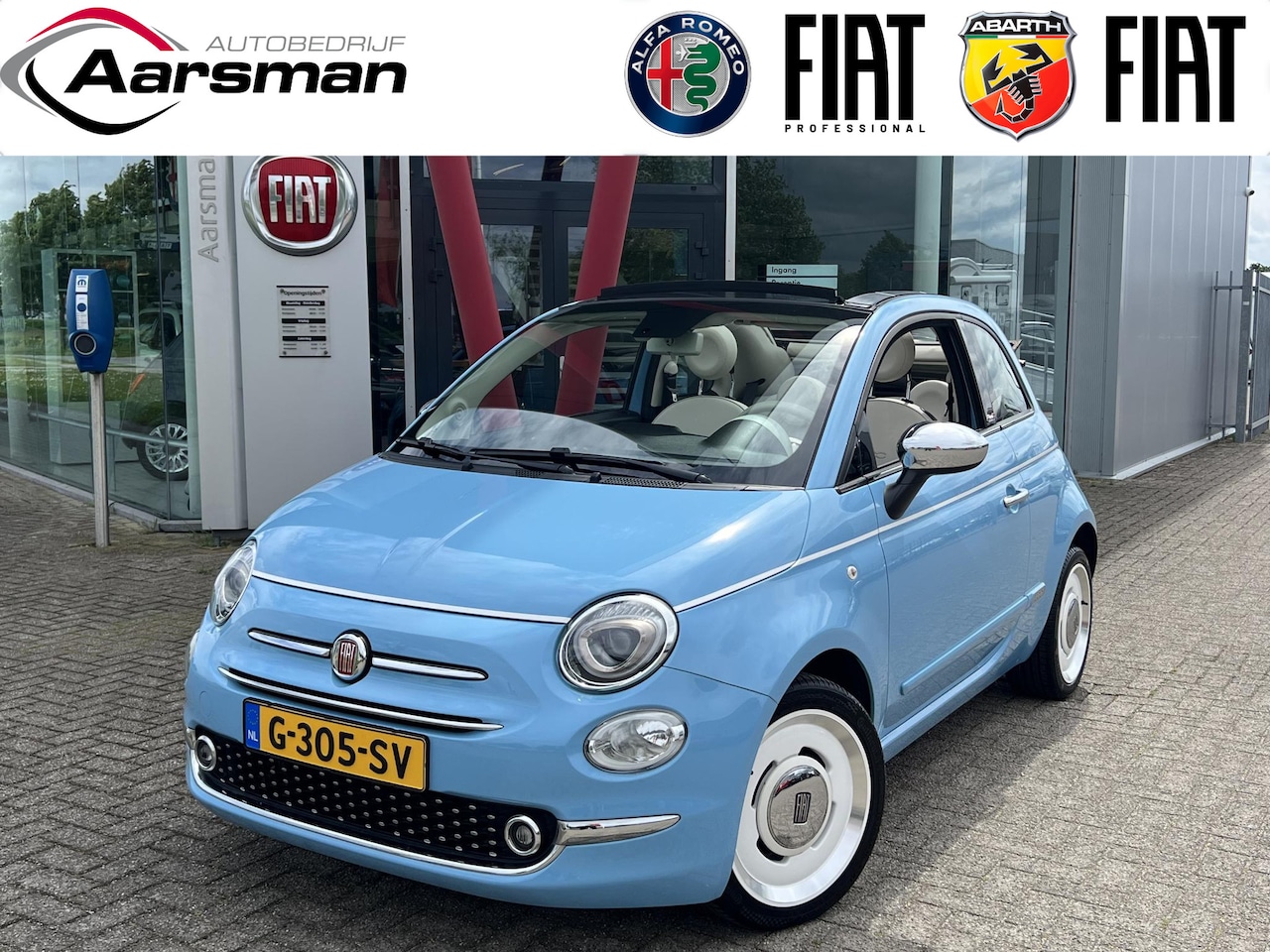 Fiat 500 C - 0.9 TwinAir Turbo Spiaggina 58 | Carplay | Navi | Parkeersensoren | Vintage | Uniek! - AutoWereld.nl