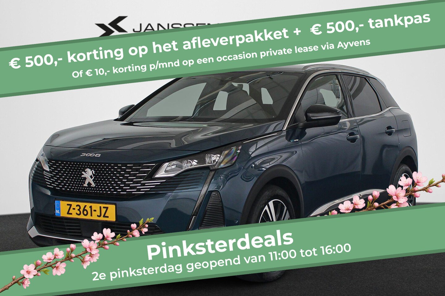Peugeot 3008 - 1.6 HYbrid 225 GT Stoelverwarming Elektrische Klep Keyless SOH 96% - AutoWereld.nl