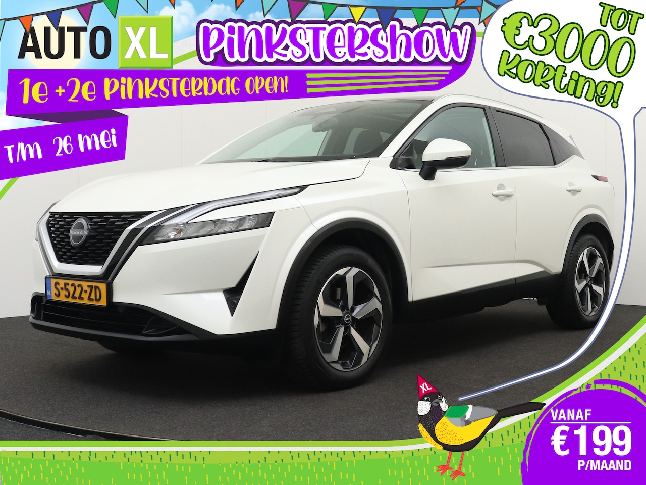 Nissan Qashqai - 1.3 158 PK Aut. MHEV N-Connecta Pano-Dak Adapt. Cruise Trekhaak - AutoWereld.nl