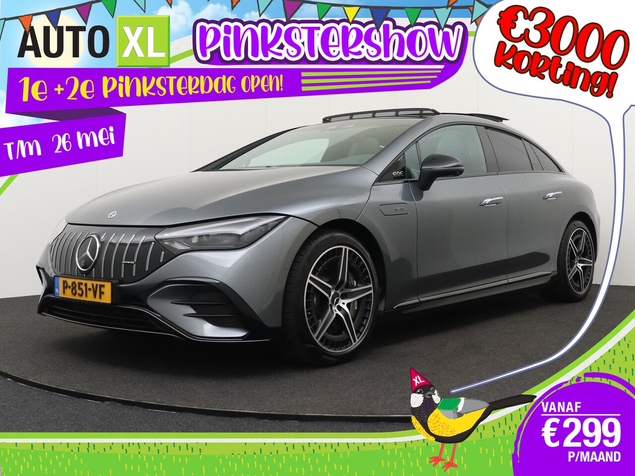 Mercedes-Benz EQE - AMG 43 4MATIC 91kWh Pano-dak Hyper-Scherm Burmester - AutoWereld.nl