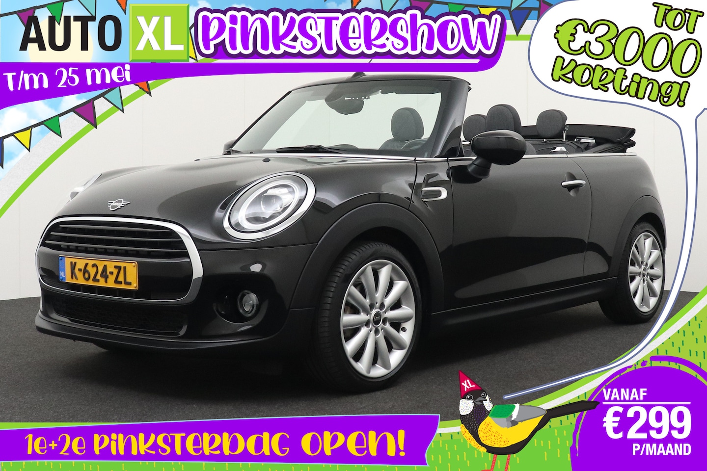 MINI Cabrio - Mini 1.5 136 PK Aut. Cooper Facelift Navi Climate LED Stoelverw. - AutoWereld.nl