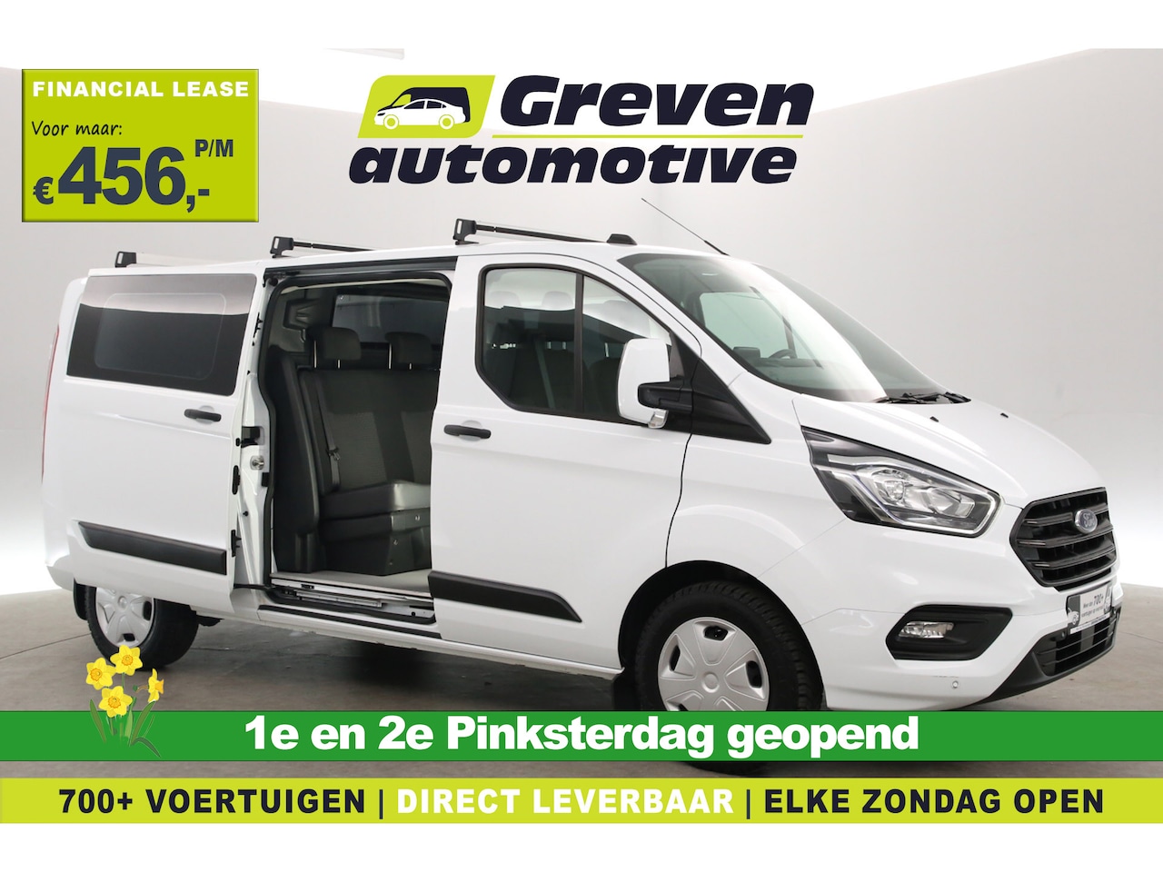 Ford Transit Custom - 2.0 Ecoblue L2H1 | DC | 6 Zits | Aut. | Airco | Cruise | Camera | Trekhaak | Carplay | 2xS - AutoWereld.nl