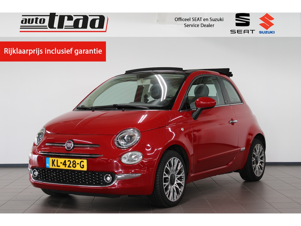 Fiat 500 C - 0.9 TwinAir Turbo Lounge / Cabrio / Navi. / Airco / 16 Inch / Bluetooth / - AutoWereld.nl
