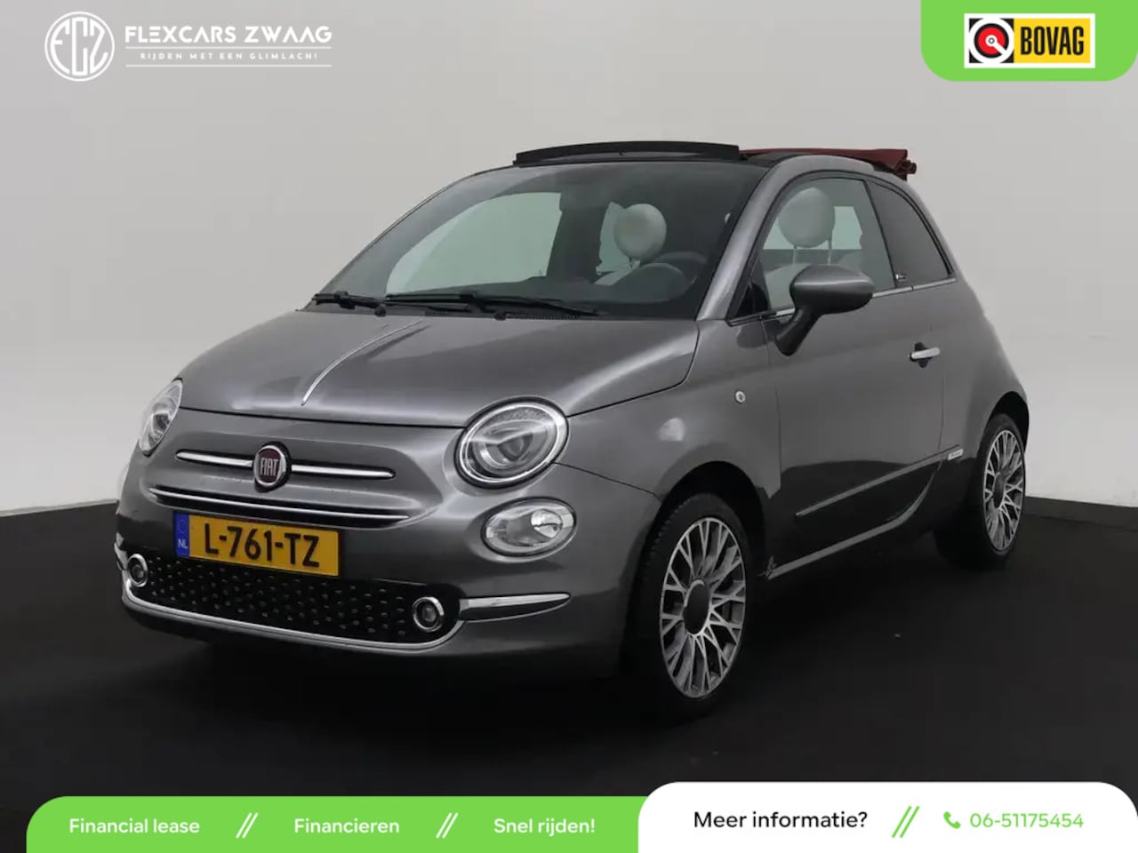 Fiat 500 C - 1.2 Lounge - Automaat - Navi - Airco - Cruise - LED - AutoWereld.nl