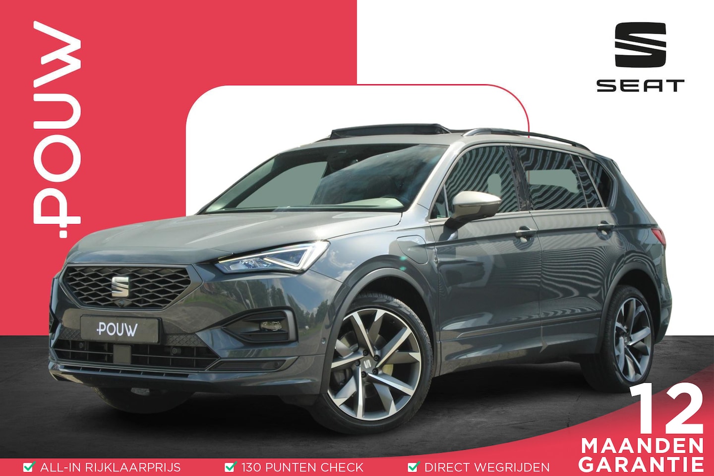 SEAT Tarraco - 1.4 TSI e-Hybrid 245pk PHEV FR | SoH 93% | Panoramadak  | Trekhaak | Elekt. Verstelbare Be - AutoWereld.nl