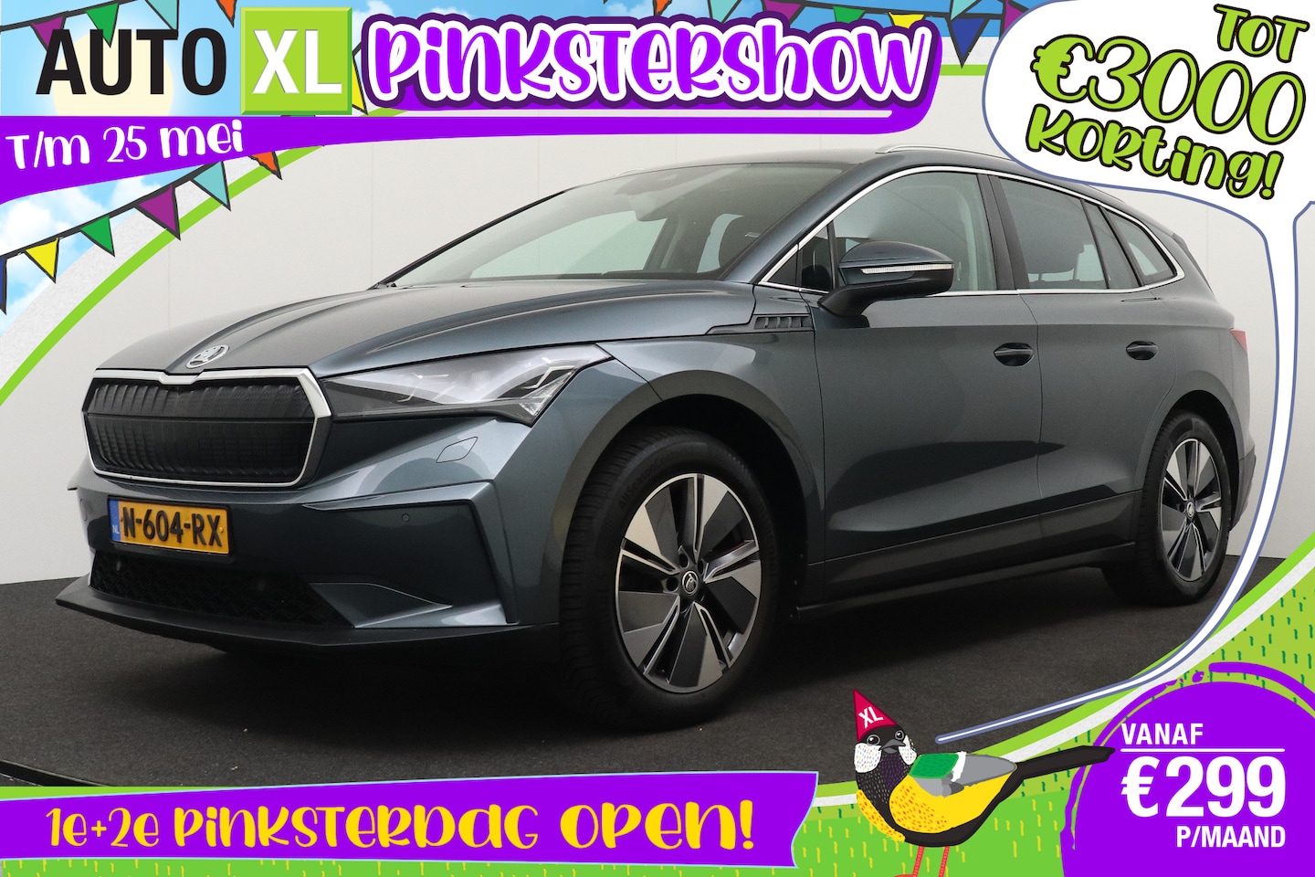 Skoda Enyaq iV - Sport 80 (91%SOH) H-Leder Sportstoel Camera Matrix-LED+ - AutoWereld.nl