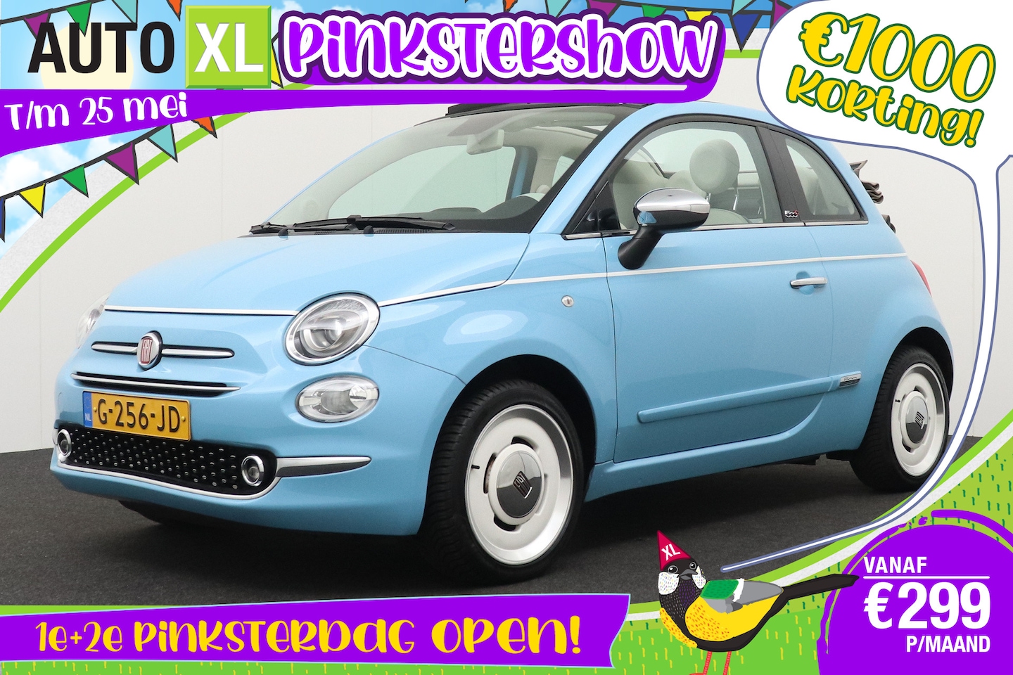 Fiat 500 C - Cabrio 85 PK Turbo Spiaggina 58 Digi.Dash Carplay Park.Sens - AutoWereld.nl