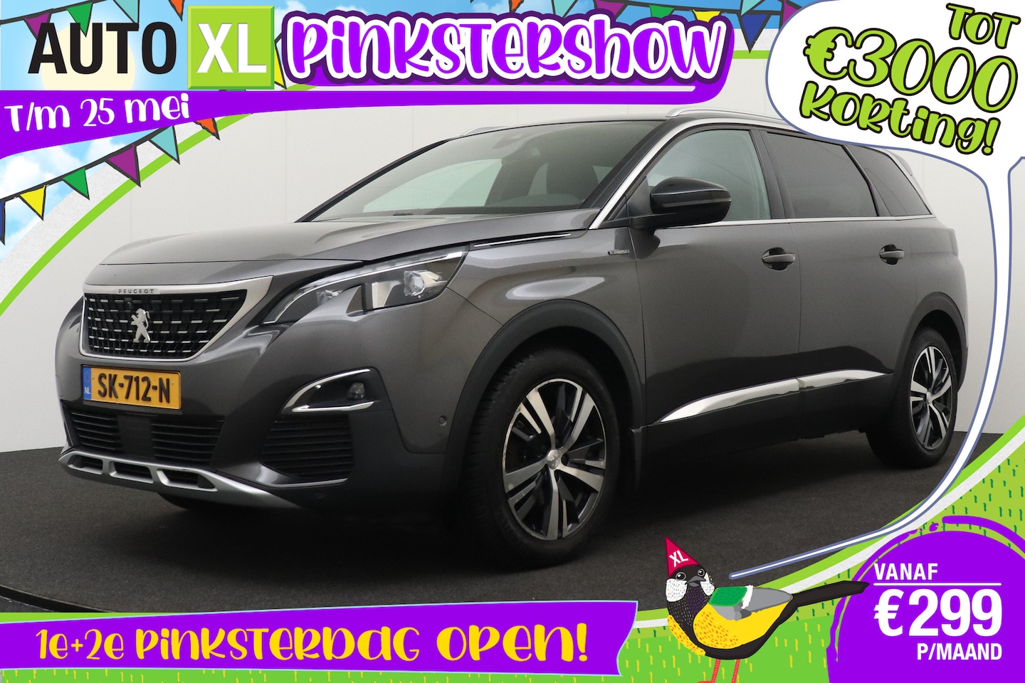Peugeot 5008 - 1.6 BlueHDI Aut. GT-Line 7-Pers Trekhaak Memory 19'LMV Dodehoek - AutoWereld.nl