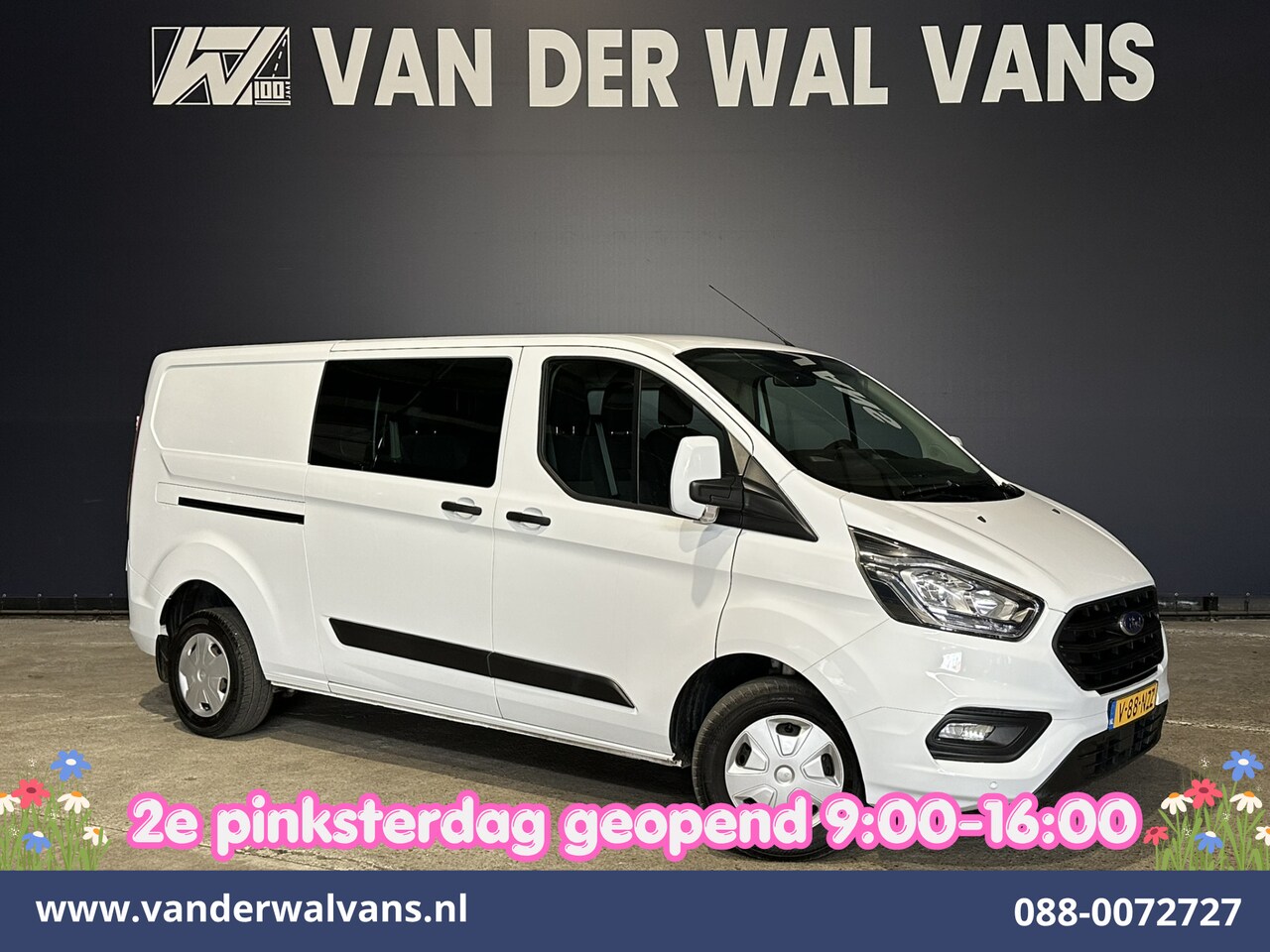 Ford Transit Custom - 2.0 TDCI 131pk L2H1 Dubbele Cabine Euro6 Airco | 6-Zits | LED | Cruisecontrol | 2800kg tre - AutoWereld.nl